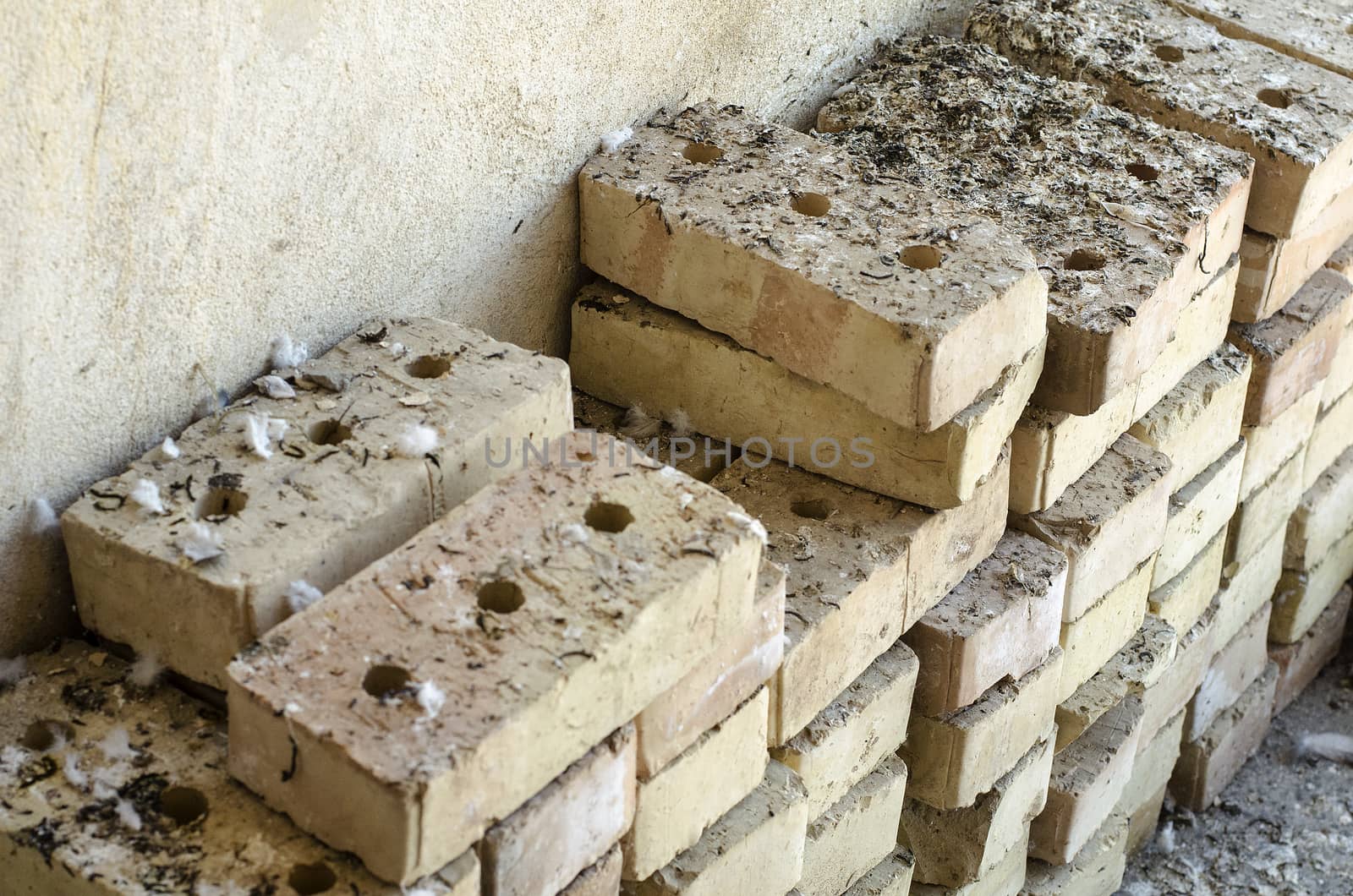 Pile of old bricks by eenevski