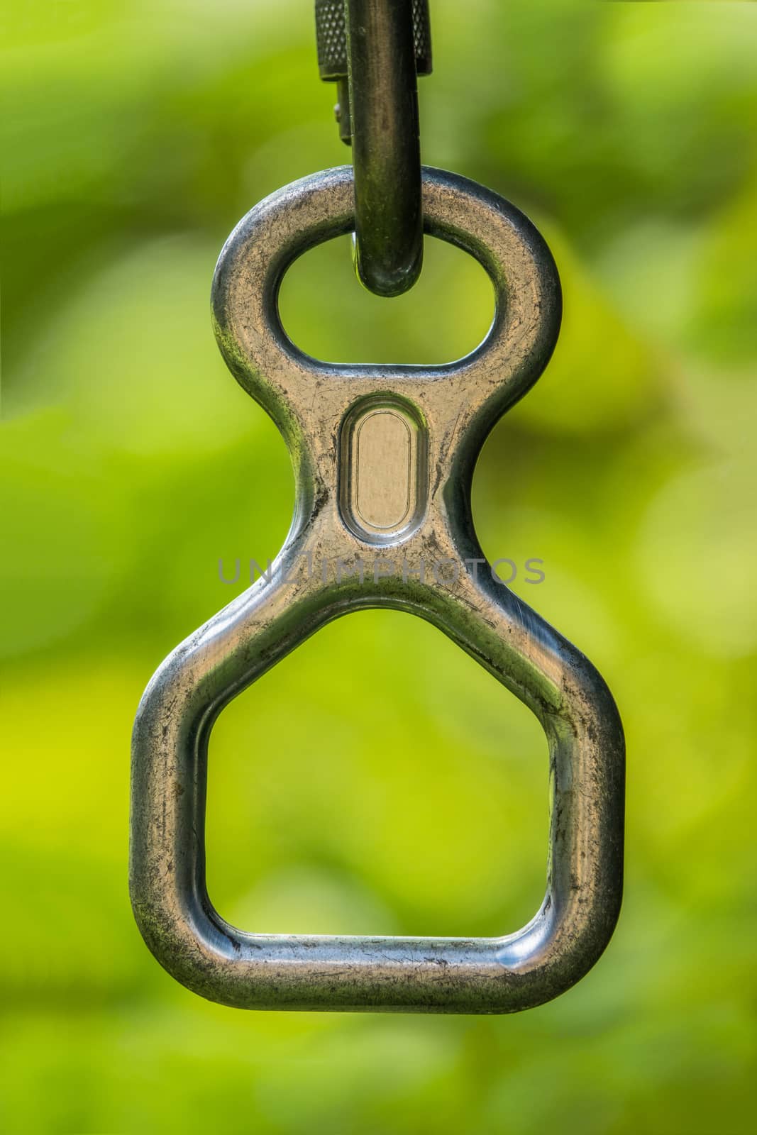 Figure 8 Belay Device For Abseiling With Bokeh Background