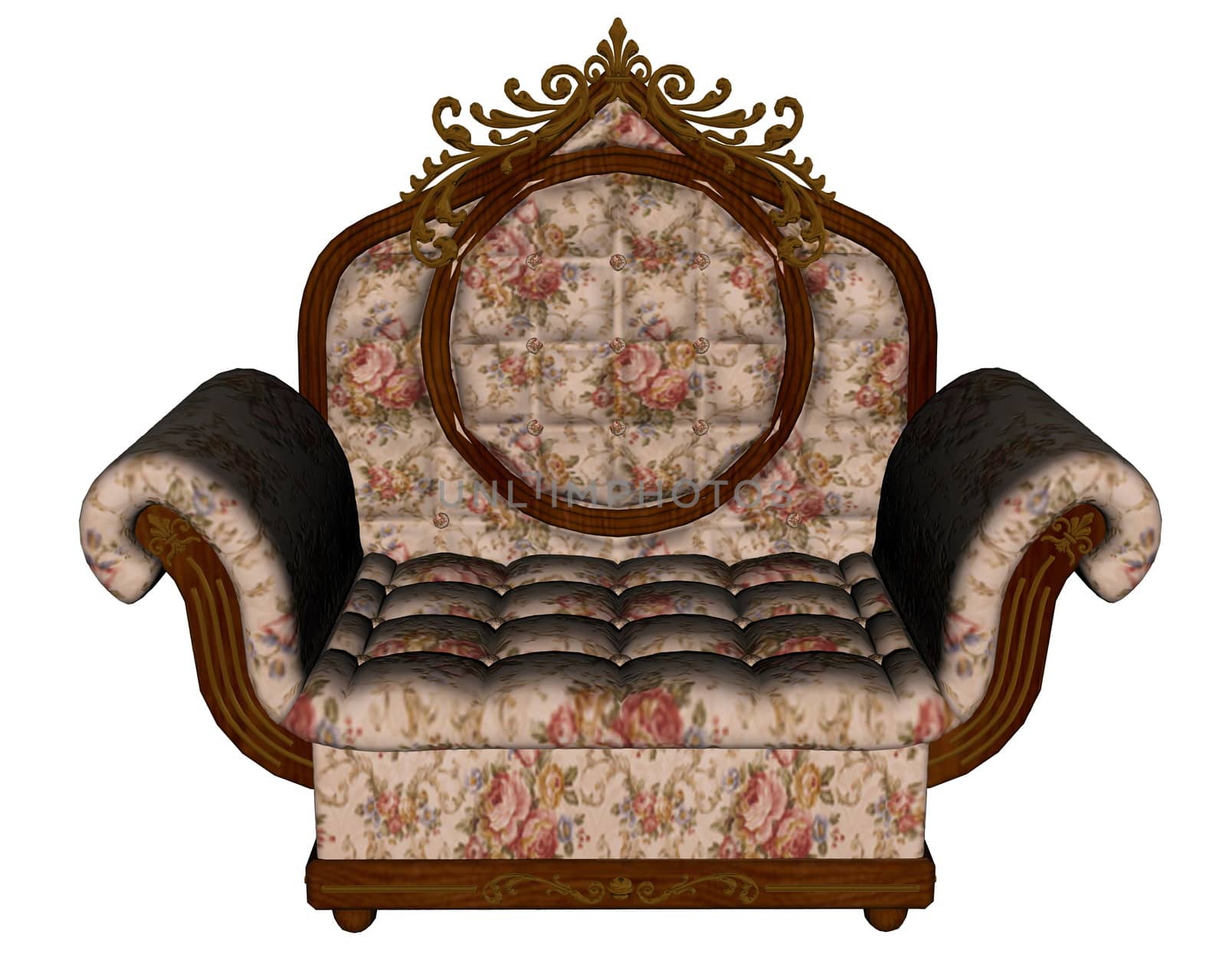 Vintage armchair - 3D render by Elenaphotos21