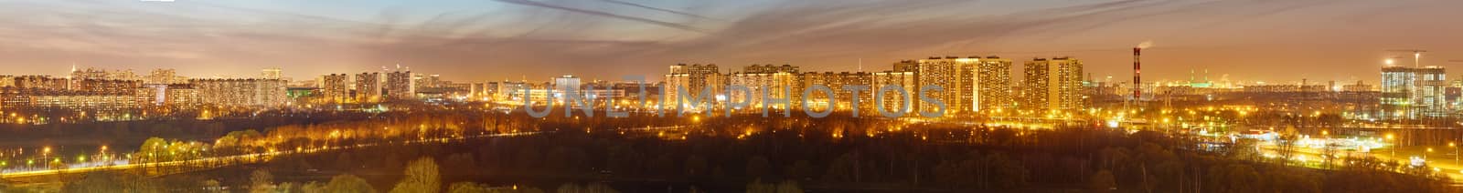 Night Moscow panorama by rasika108