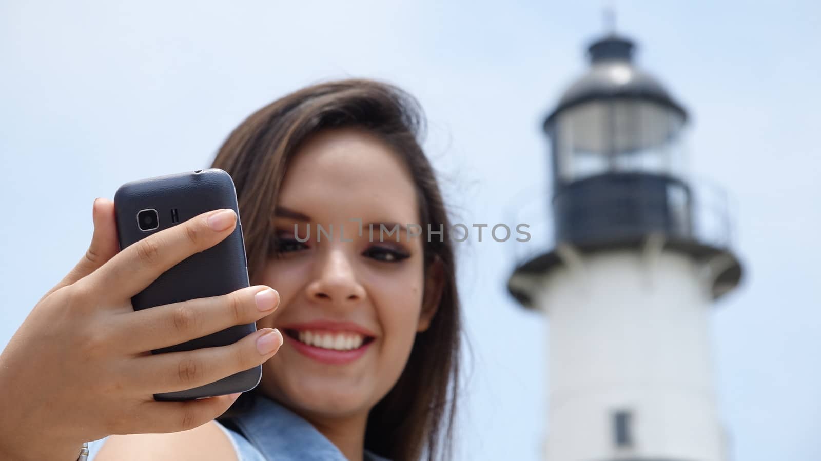 Teen Girl Lighthouse Selfie by dtiberio