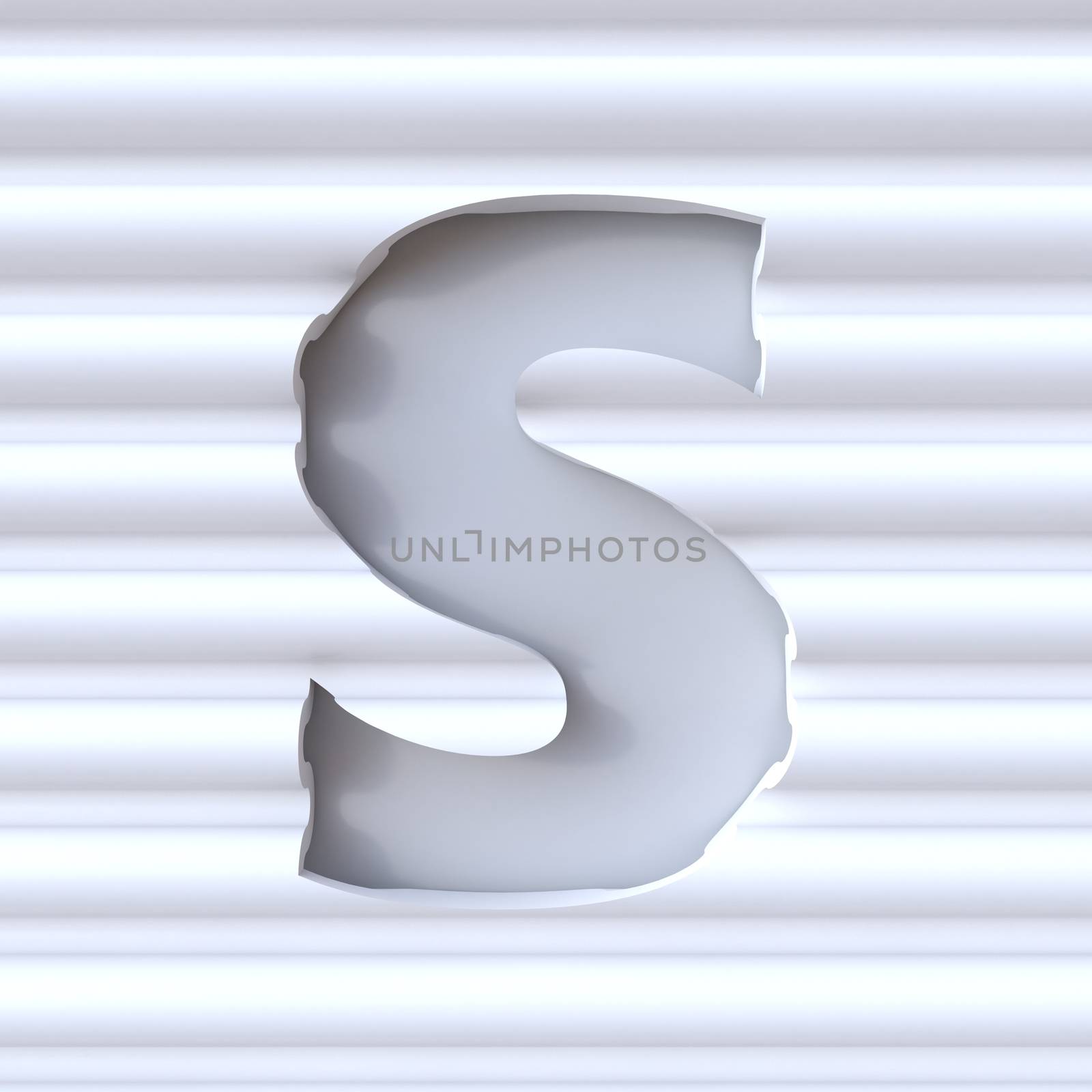 Cut out font in wave surface LETTER S 3D by djmilic