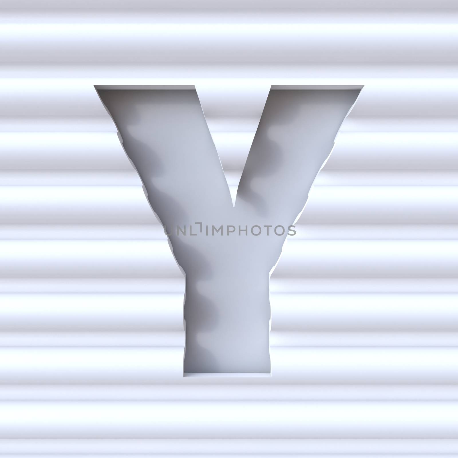Cut out font in wave surface LETTER Y 3D by djmilic