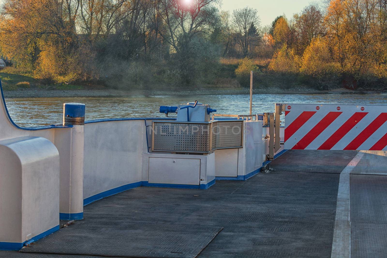 Rhine ferry at Dormagen Zons in Germany.