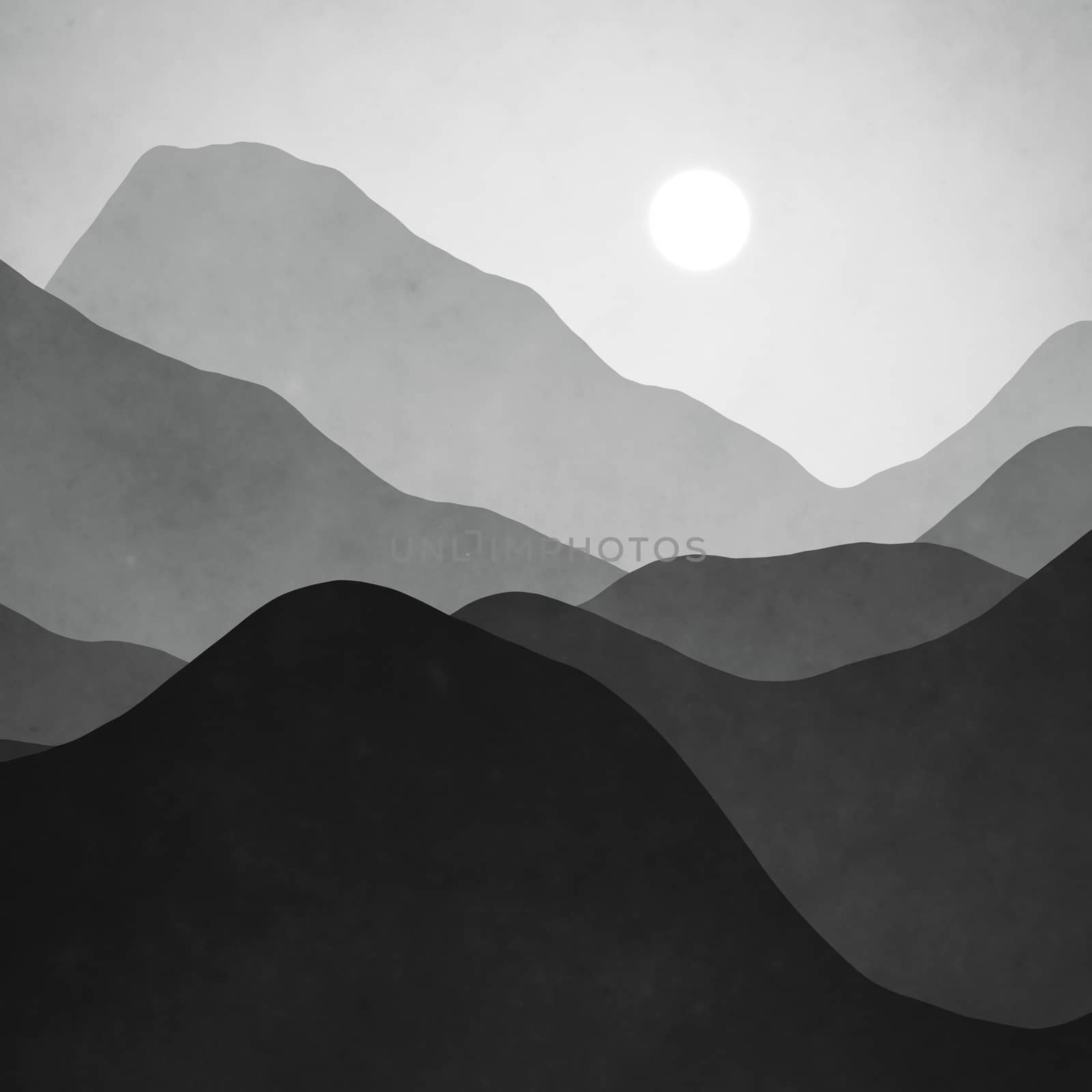 An abstract landscape background graphic with sun