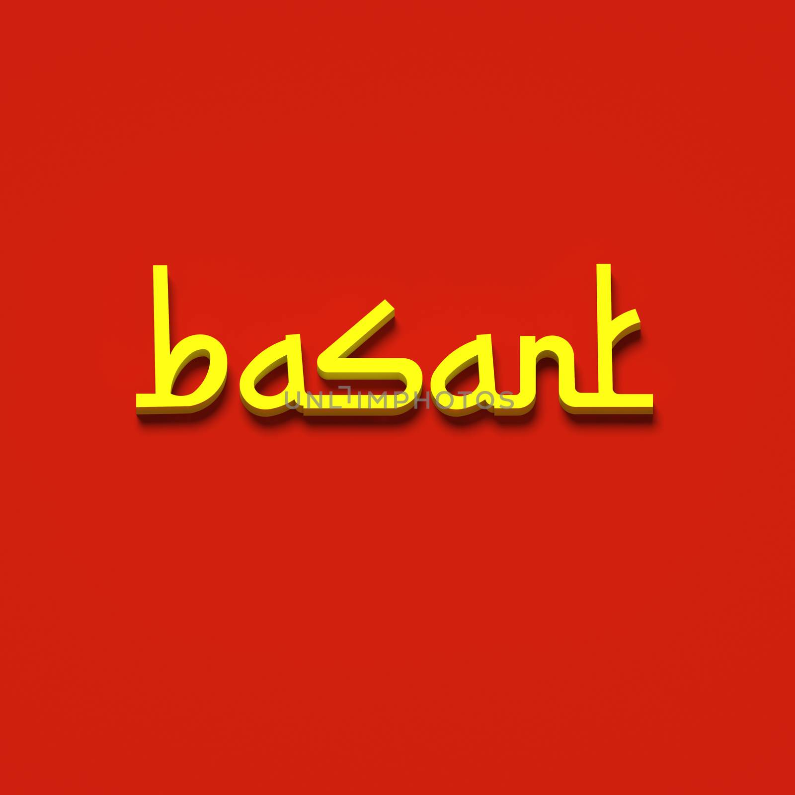 3D RENDERING WORDS 'basant' by PrettyTG