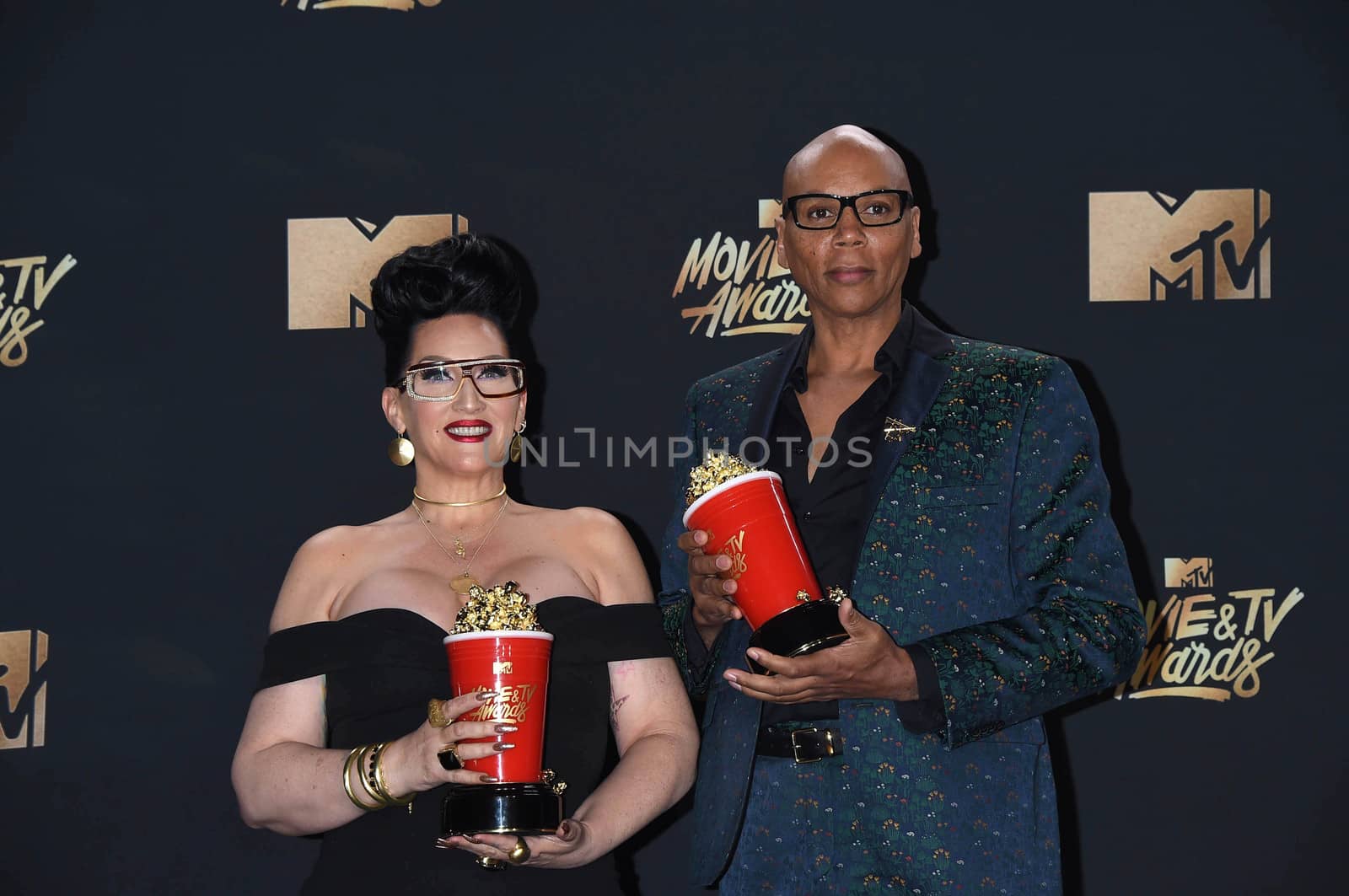 RuPaul, Michelle Visage at the 2017 MTV Movie & TV Awards, Press Room, Shrine Auditorium, Los Angeles, CA 05-07-17/ImageCollect by ImageCollect