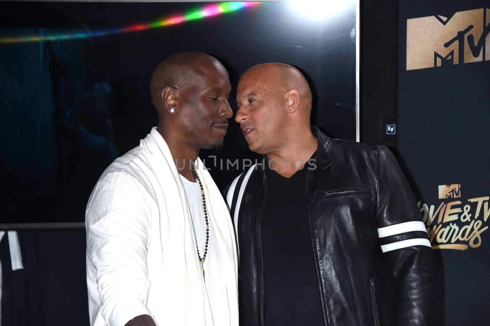 Tyrese Gibson, Vin Diesel at the 2017 MTV Movie & TV Awards, Press Room, Shrine Auditorium, Los Angeles, CA 05-07-17/ImageCollect by ImageCollect