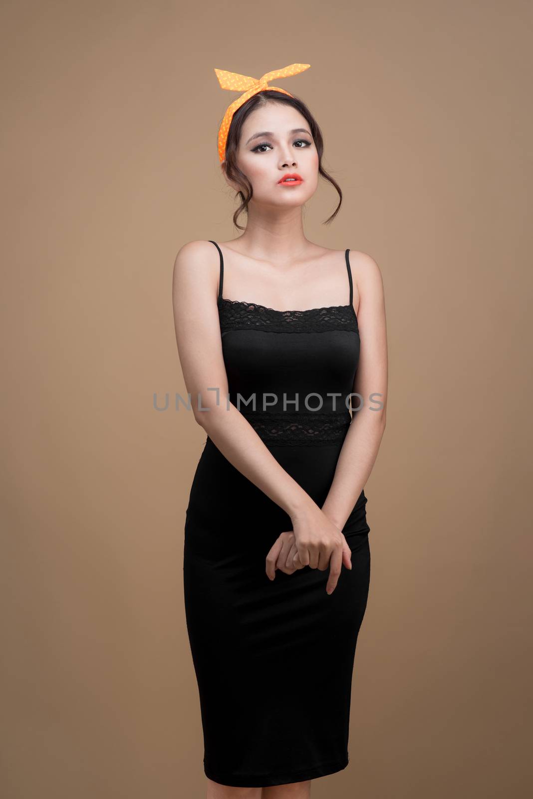 Beautiful woman pinup style portrait. Asian woman. by makidotvn