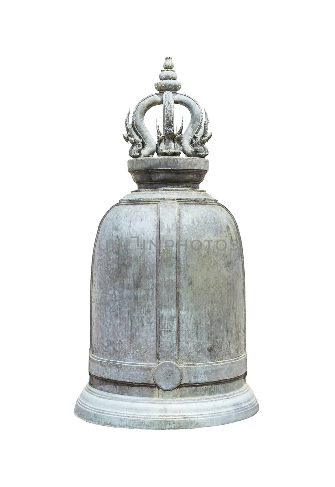 Ancient Thai bell isolated on white with clipping path