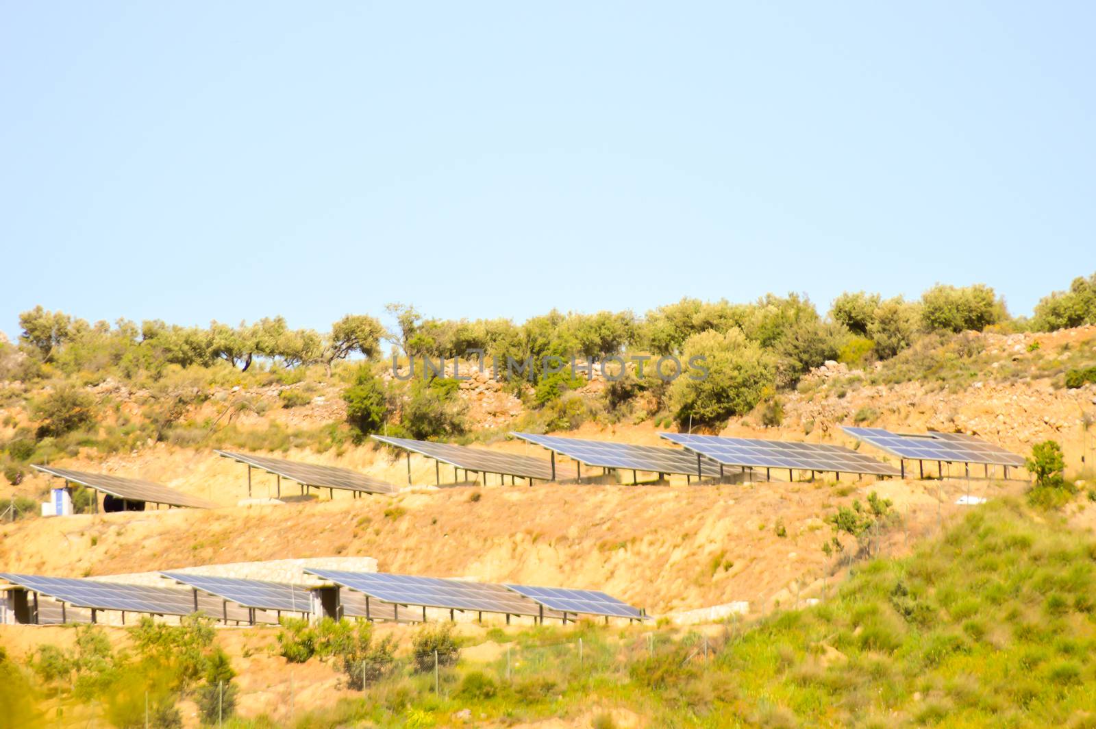 Voltaic panels on a mountain by Philou1000