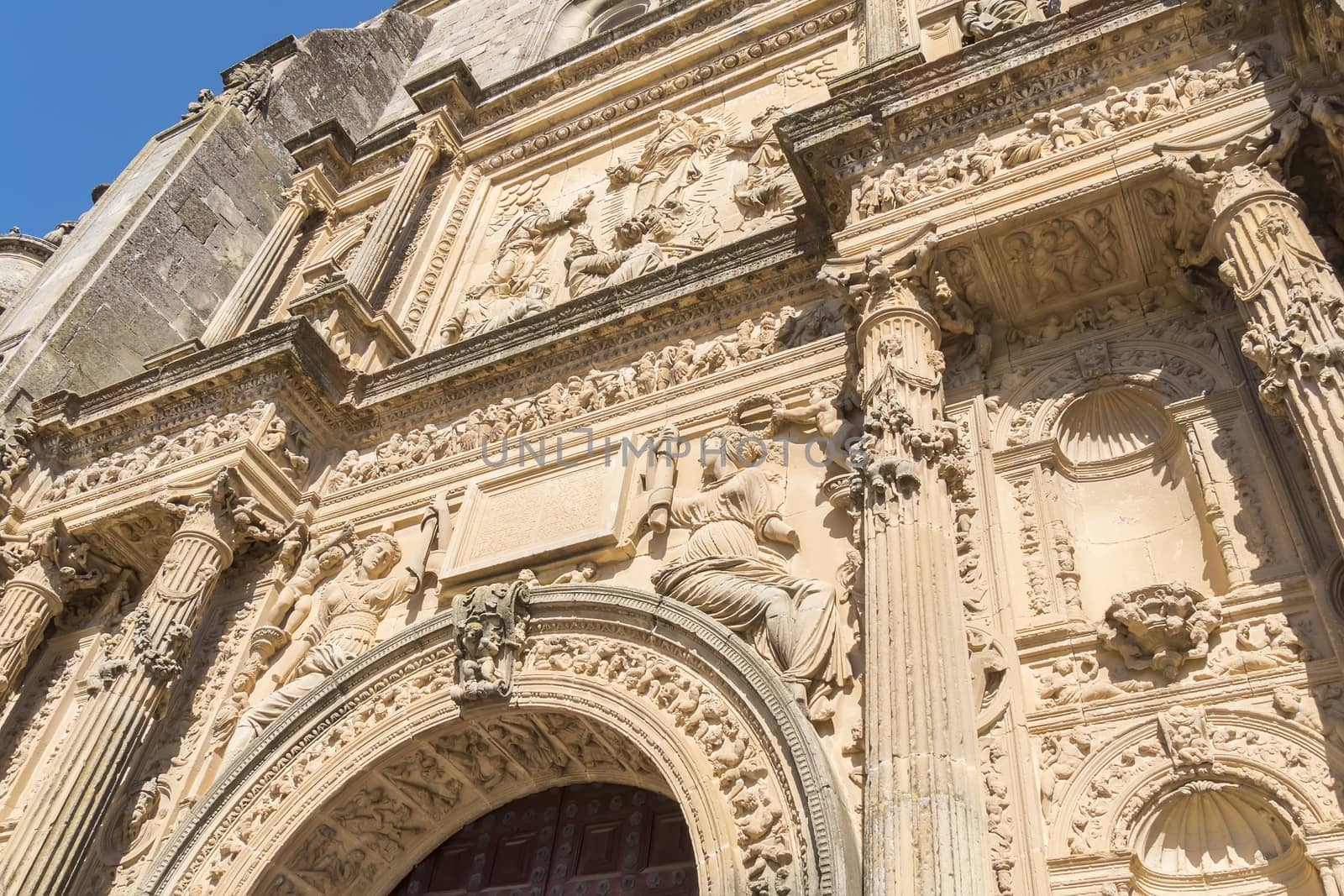 Savior Chapel (El Salvador) detail facade, Ubeda, Jaen, Spain