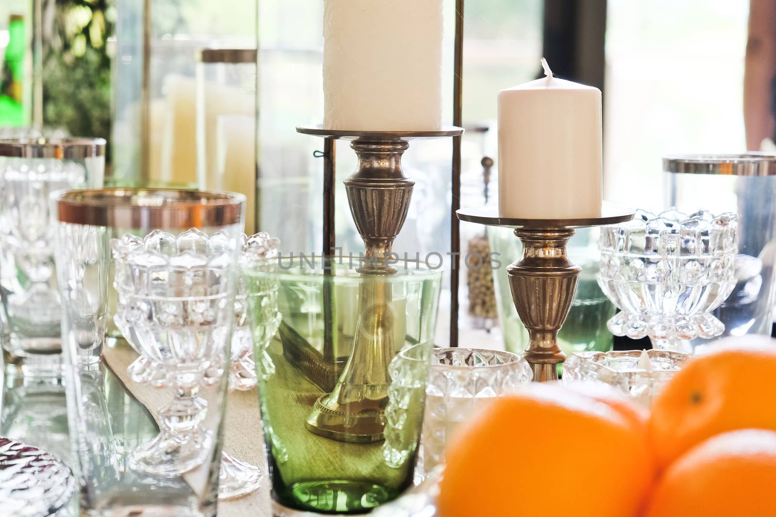 detail of Elegant dining table setting