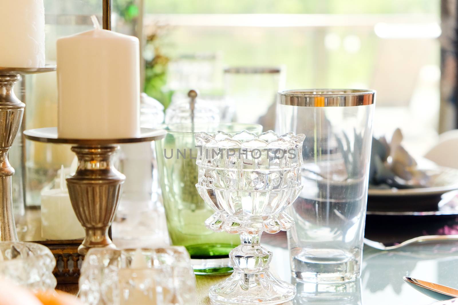 detail of Elegant dining table setting
