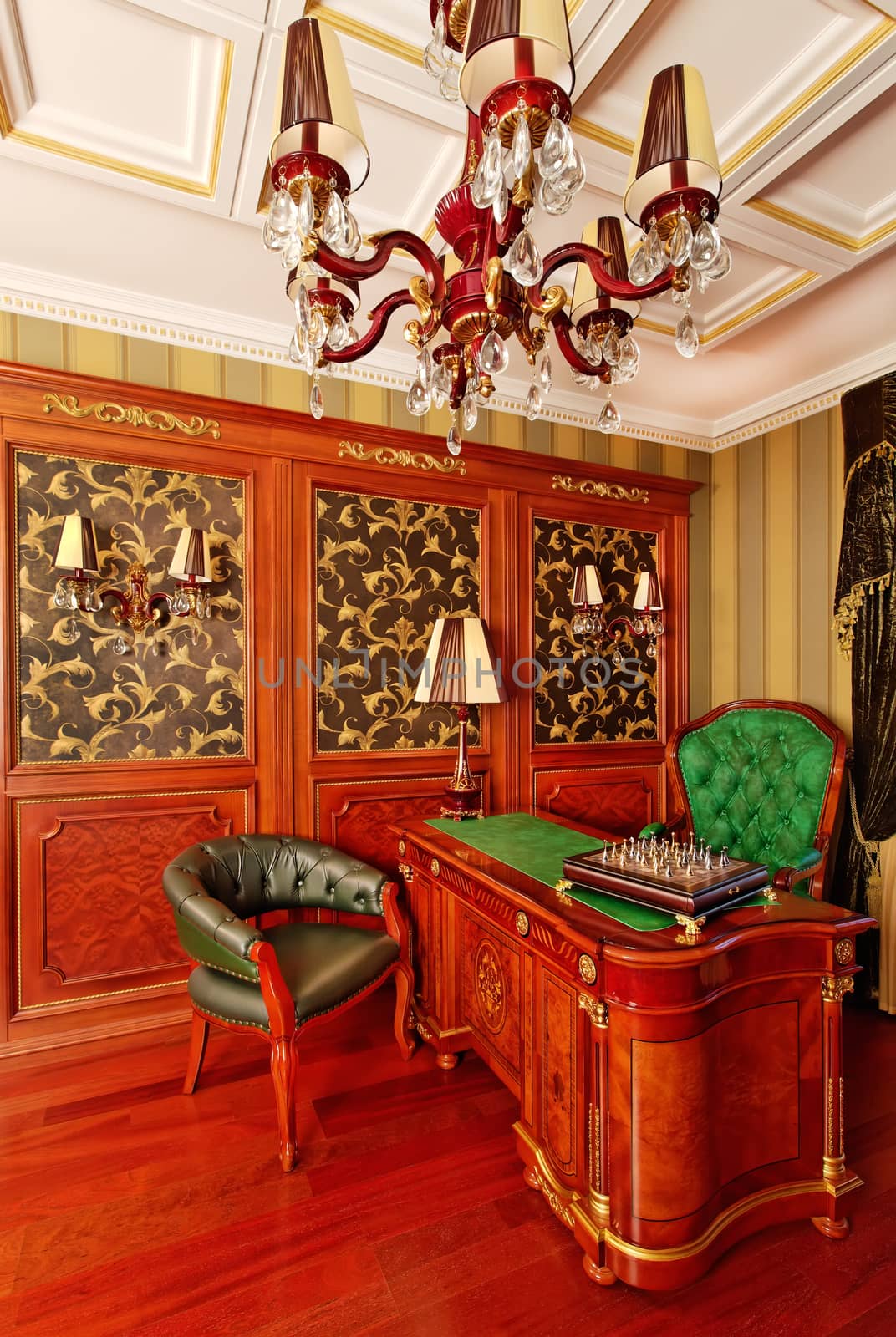 Classical interior ornate working space by RawGroup