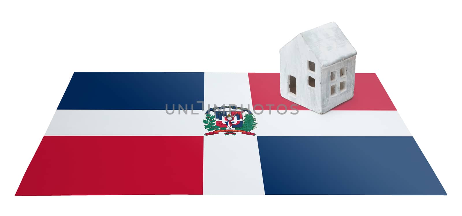 Small house on a flag - Dominican Republic by michaklootwijk