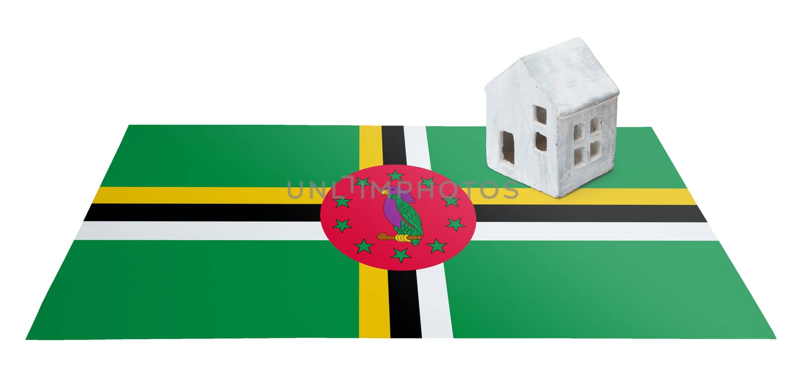 Small house on a flag - Dominica by michaklootwijk