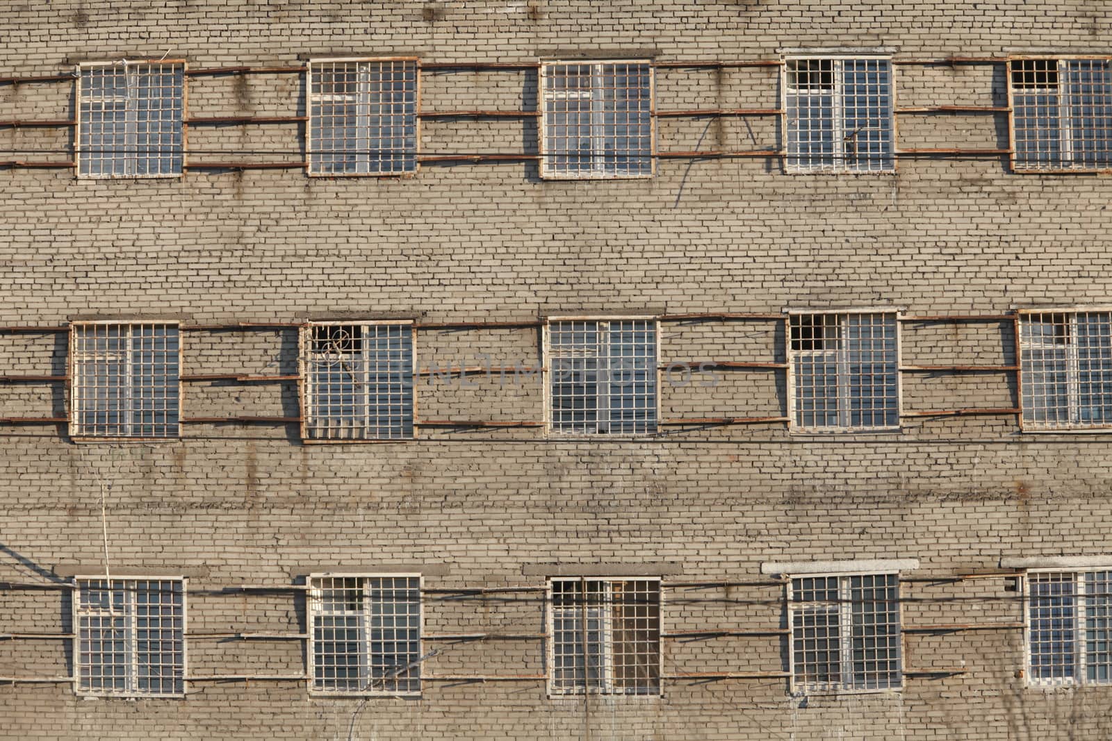 Wall  prison with barred windows