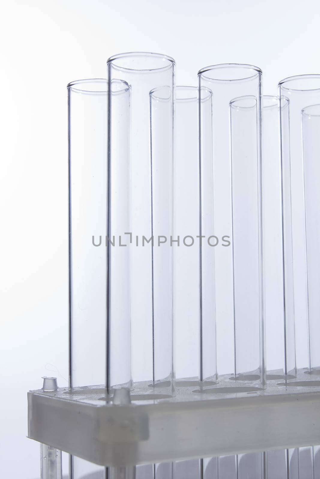 Empty test tubes for analysis in the laboratory