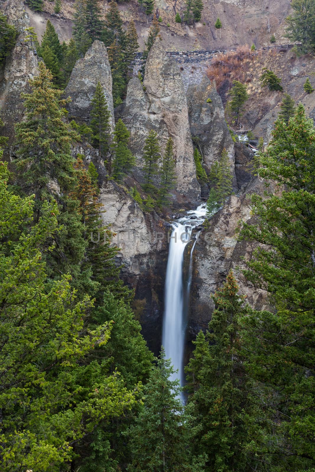 Tower Falls in Yellowstone National Park, USA.