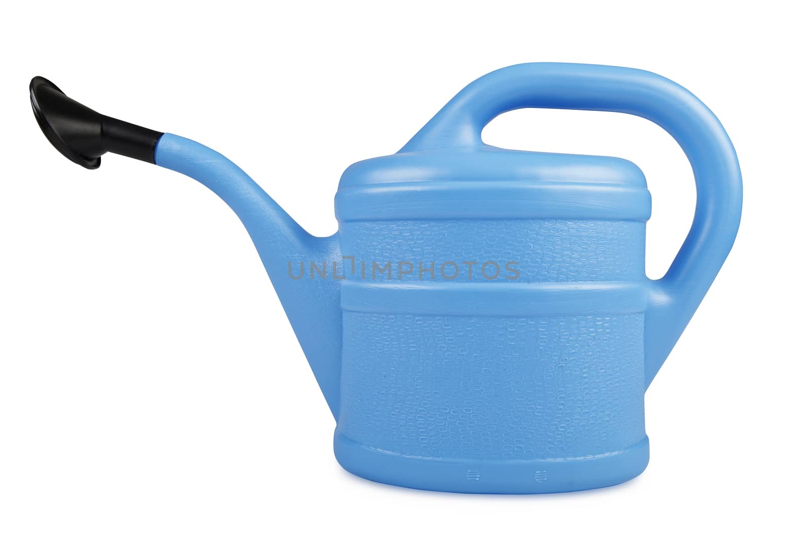 blue watering can isolated on white background