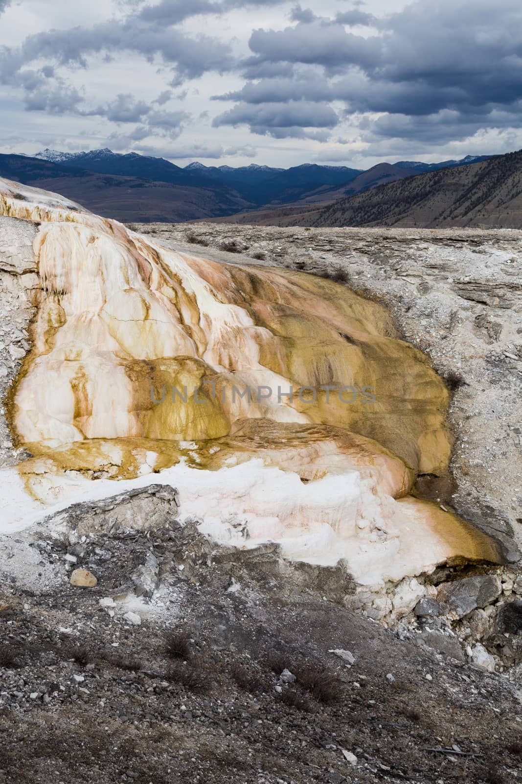 Mammoth Hot Spring, Yellowstone National Park, Wyoming, USA.