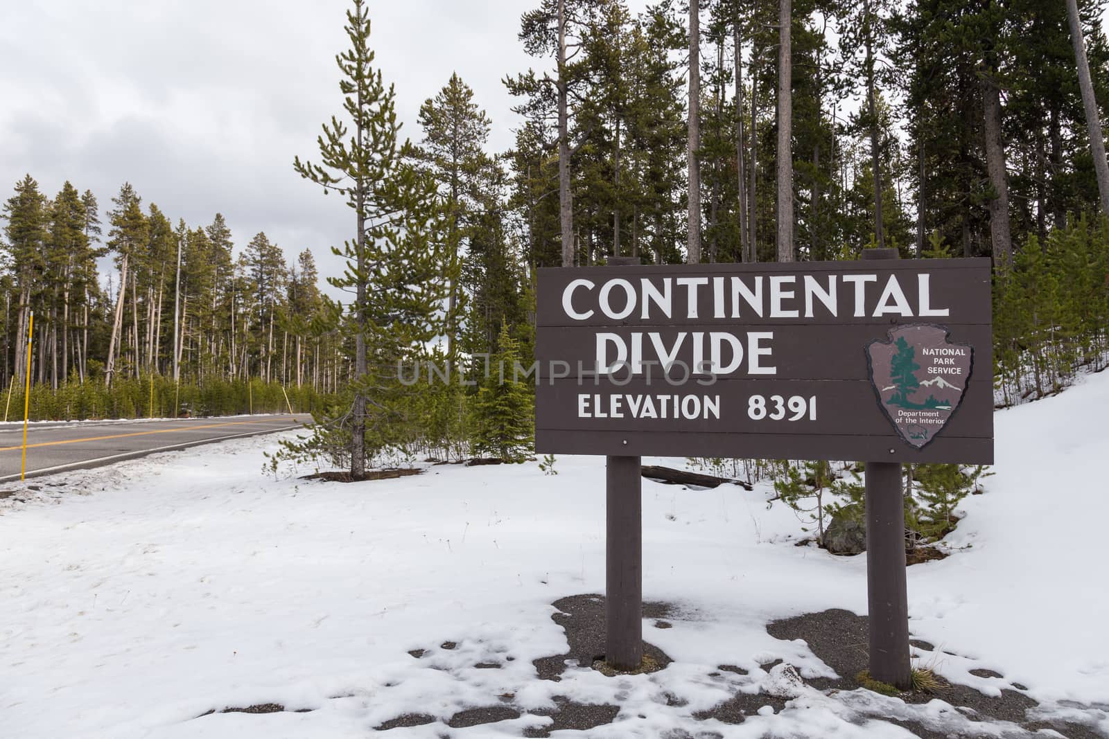 Sign marking the Continental Divide and an elevation of 8391.