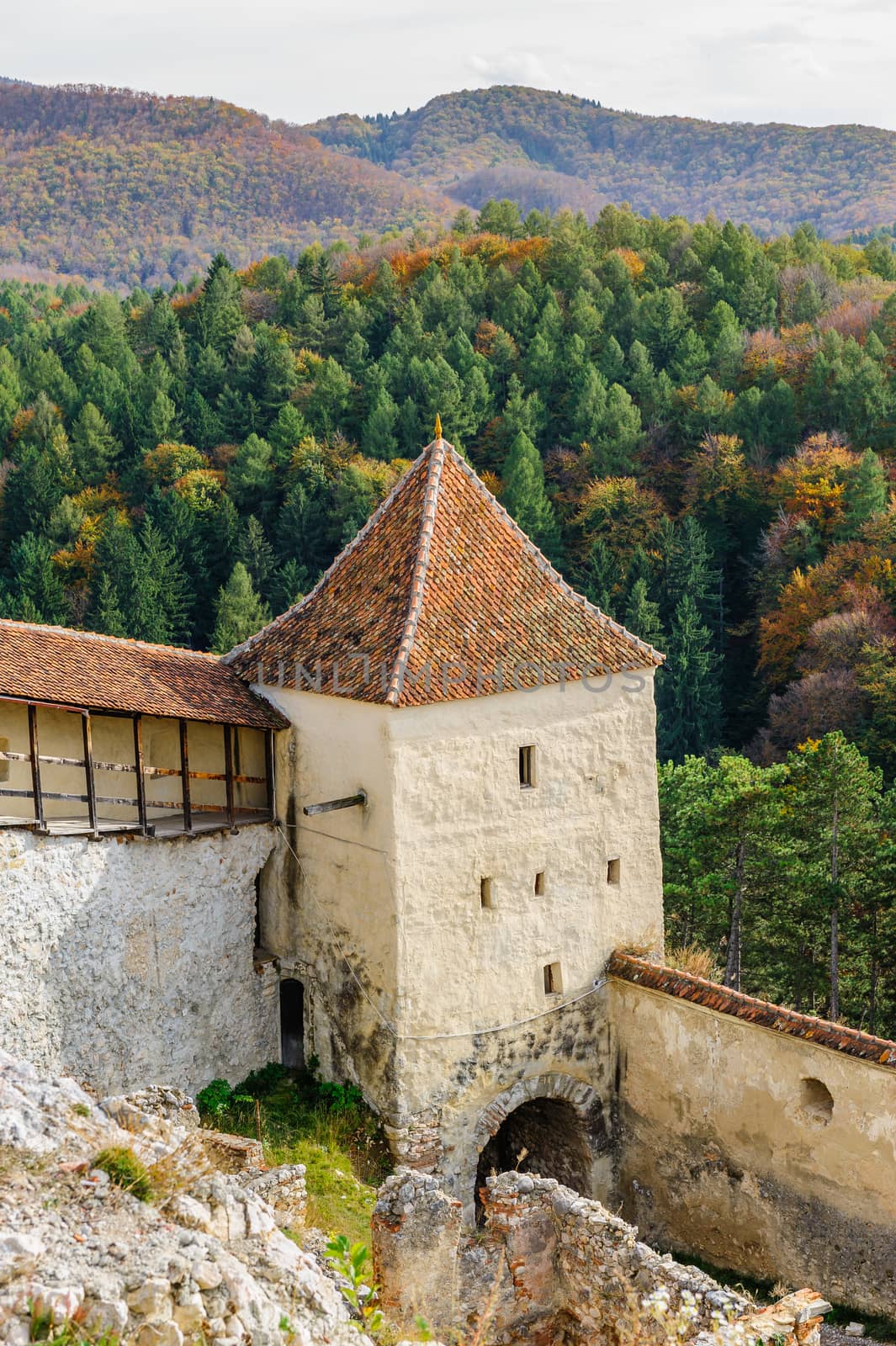 Medieval fortress in Rasnov, Transylvania, Brasov, Romania by starush