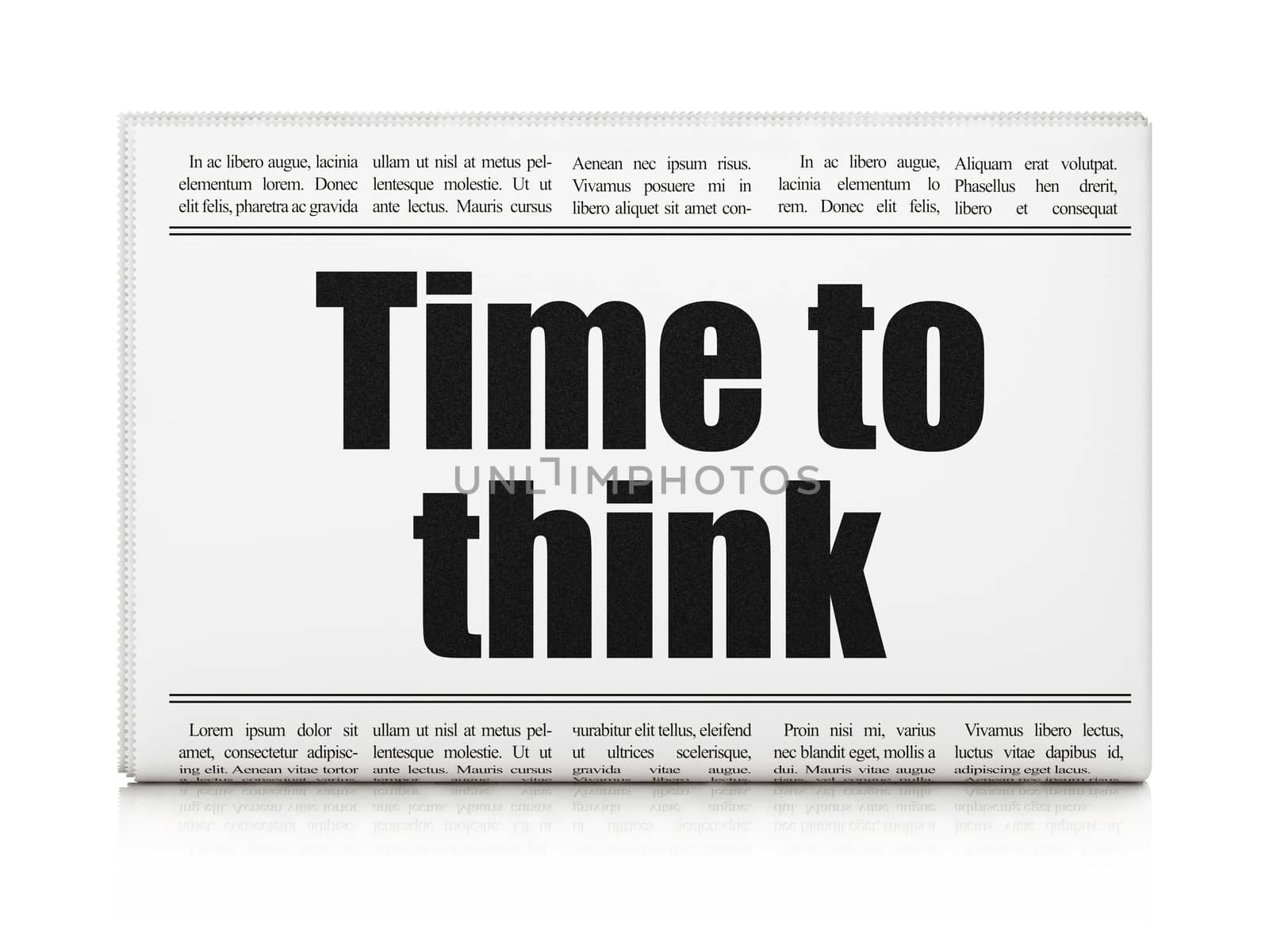 Timeline concept: newspaper headline Time To Think by maxkabakov