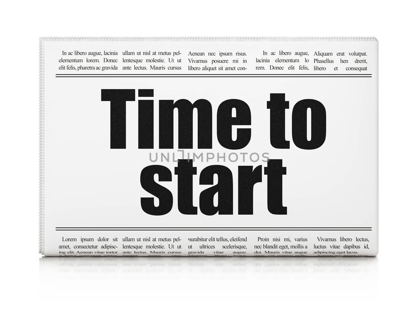 Time concept: newspaper headline Time to Start by maxkabakov
