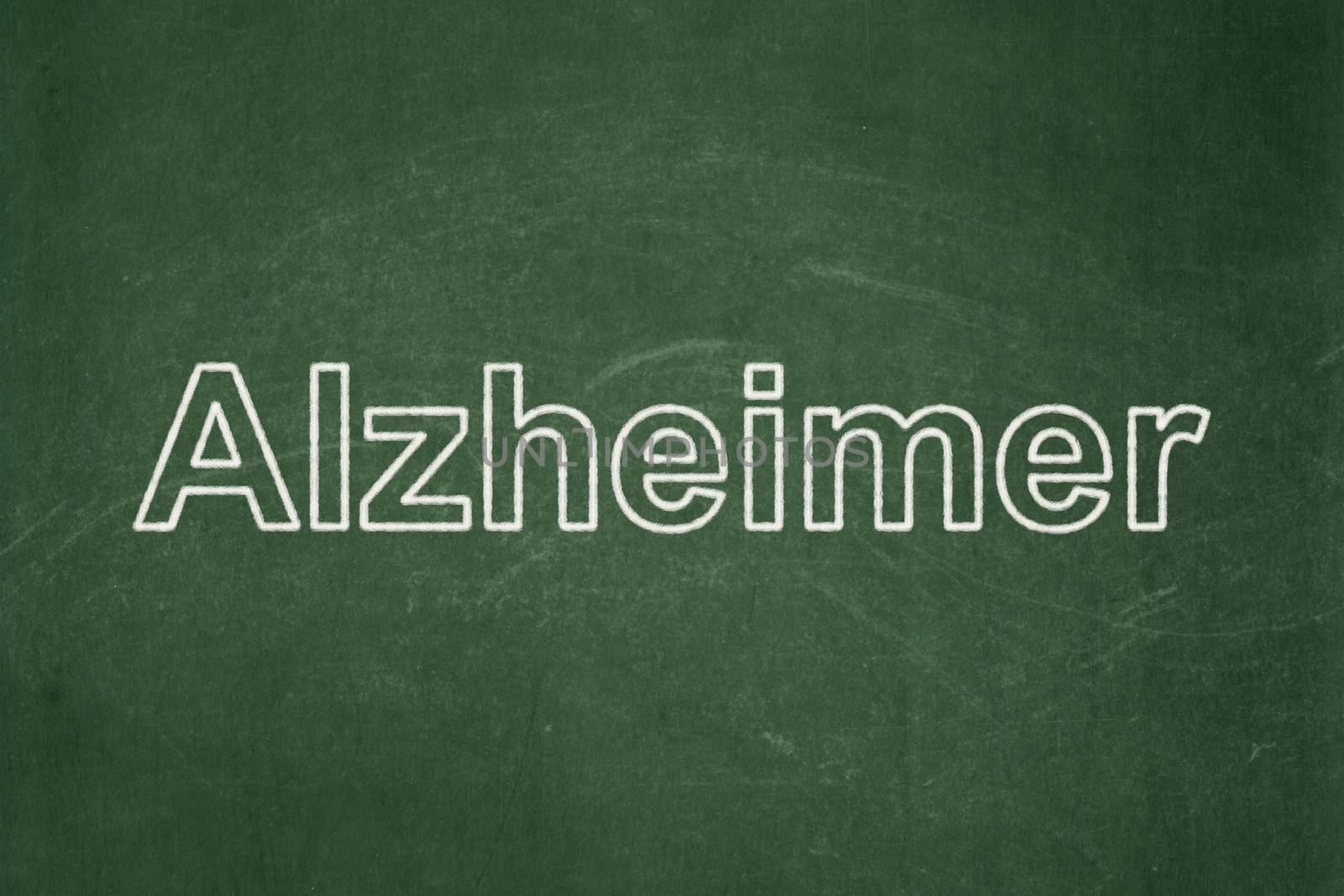 Healthcare concept: Alzheimer on chalkboard background by maxkabakov