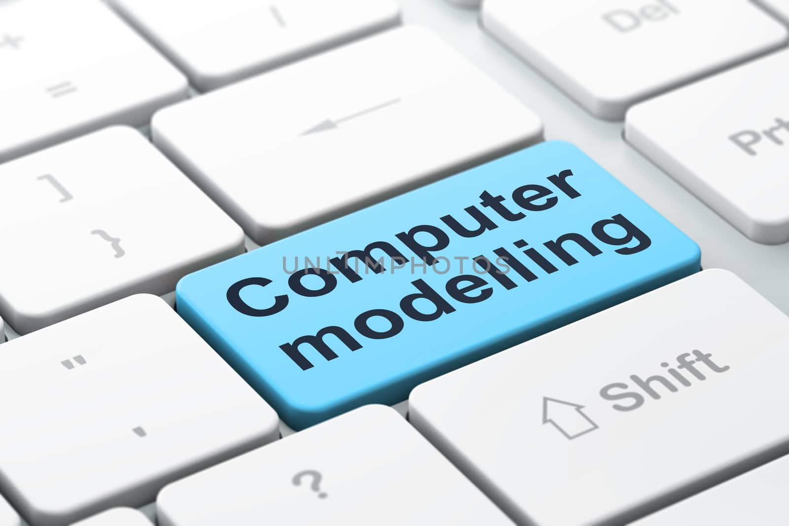 Science concept: Computer Modelling on computer keyboard background by maxkabakov