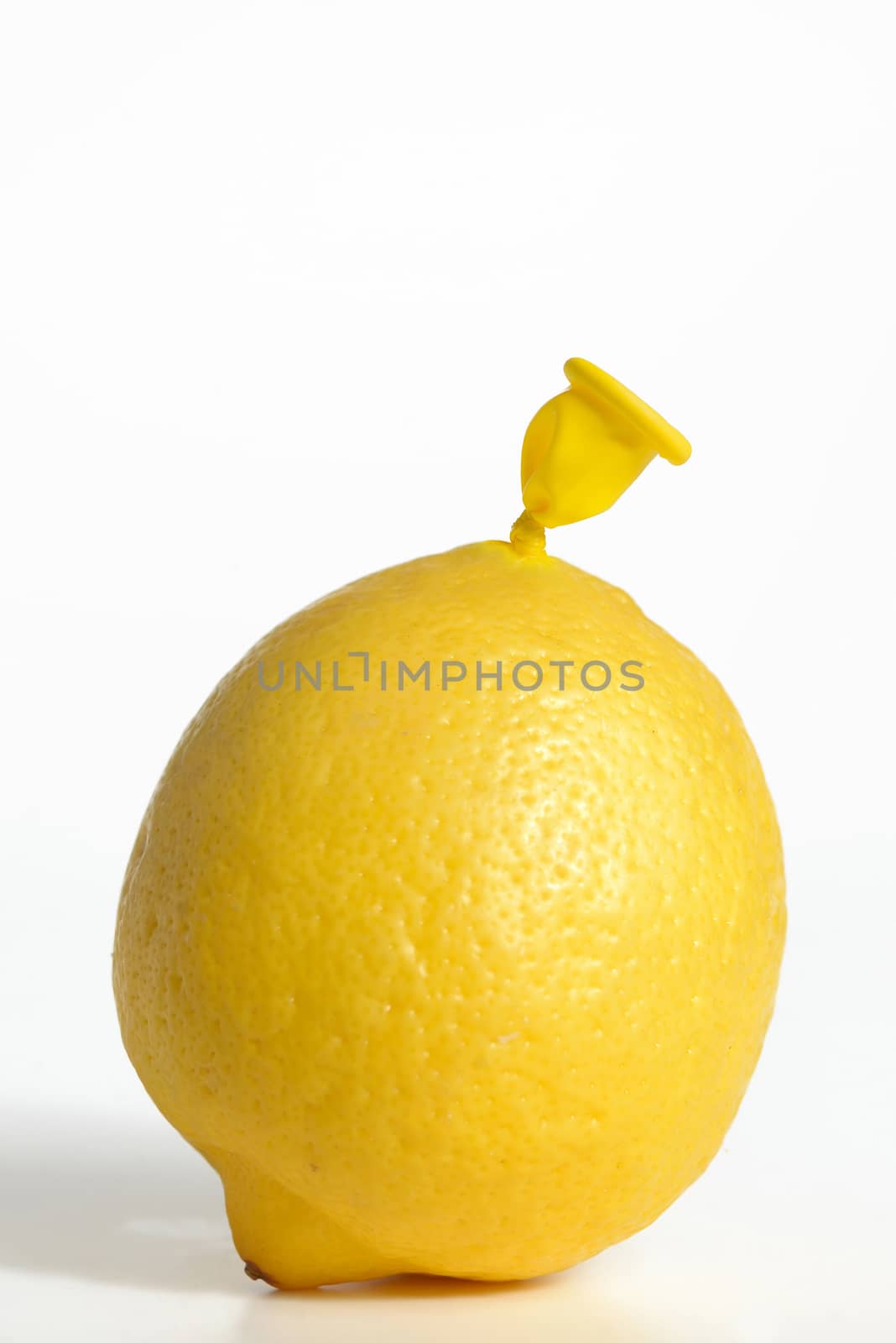 Abstract lemon from balloon on white background