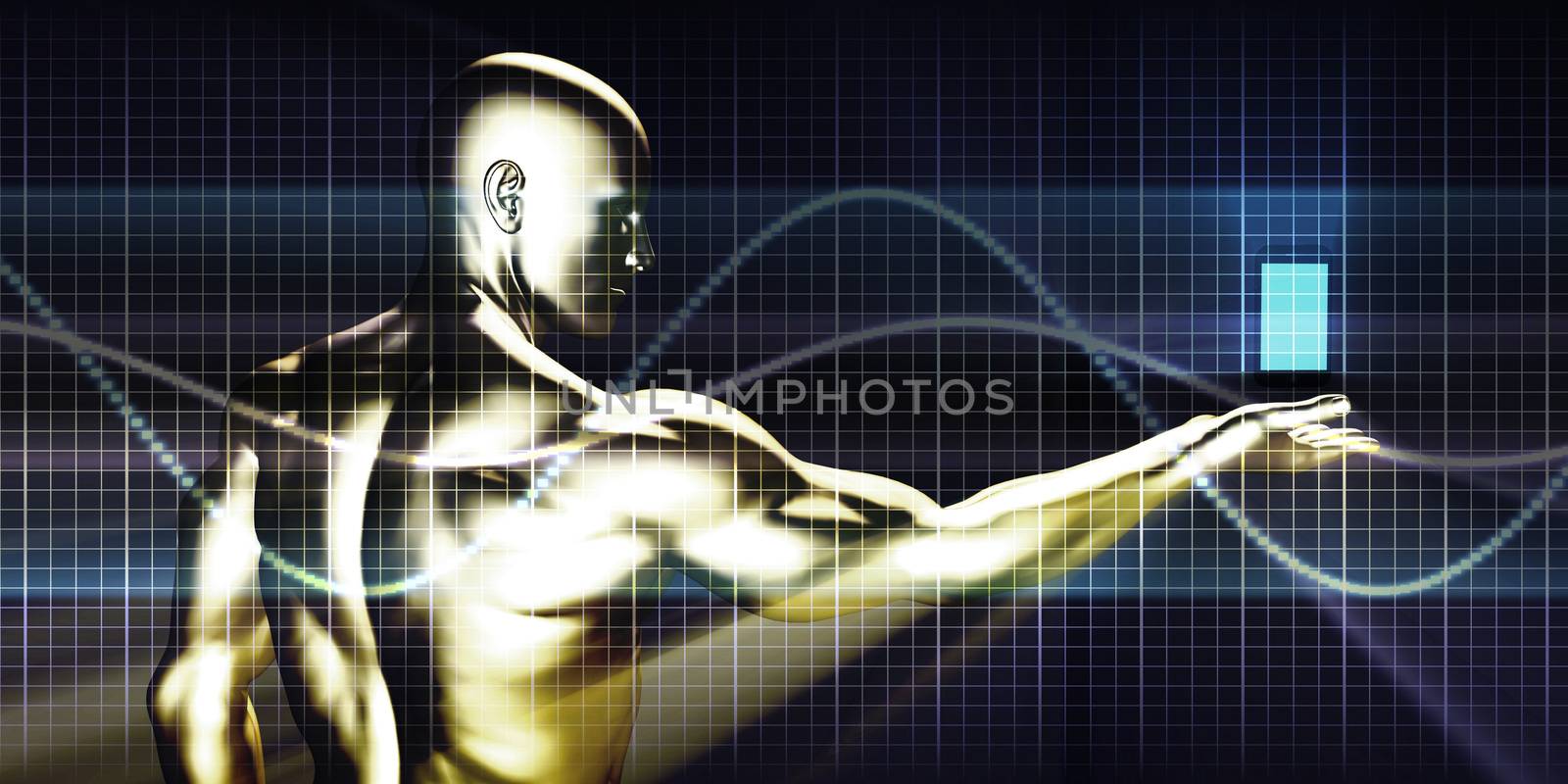 Man Mobile Phone or Smartphone Device as Concept