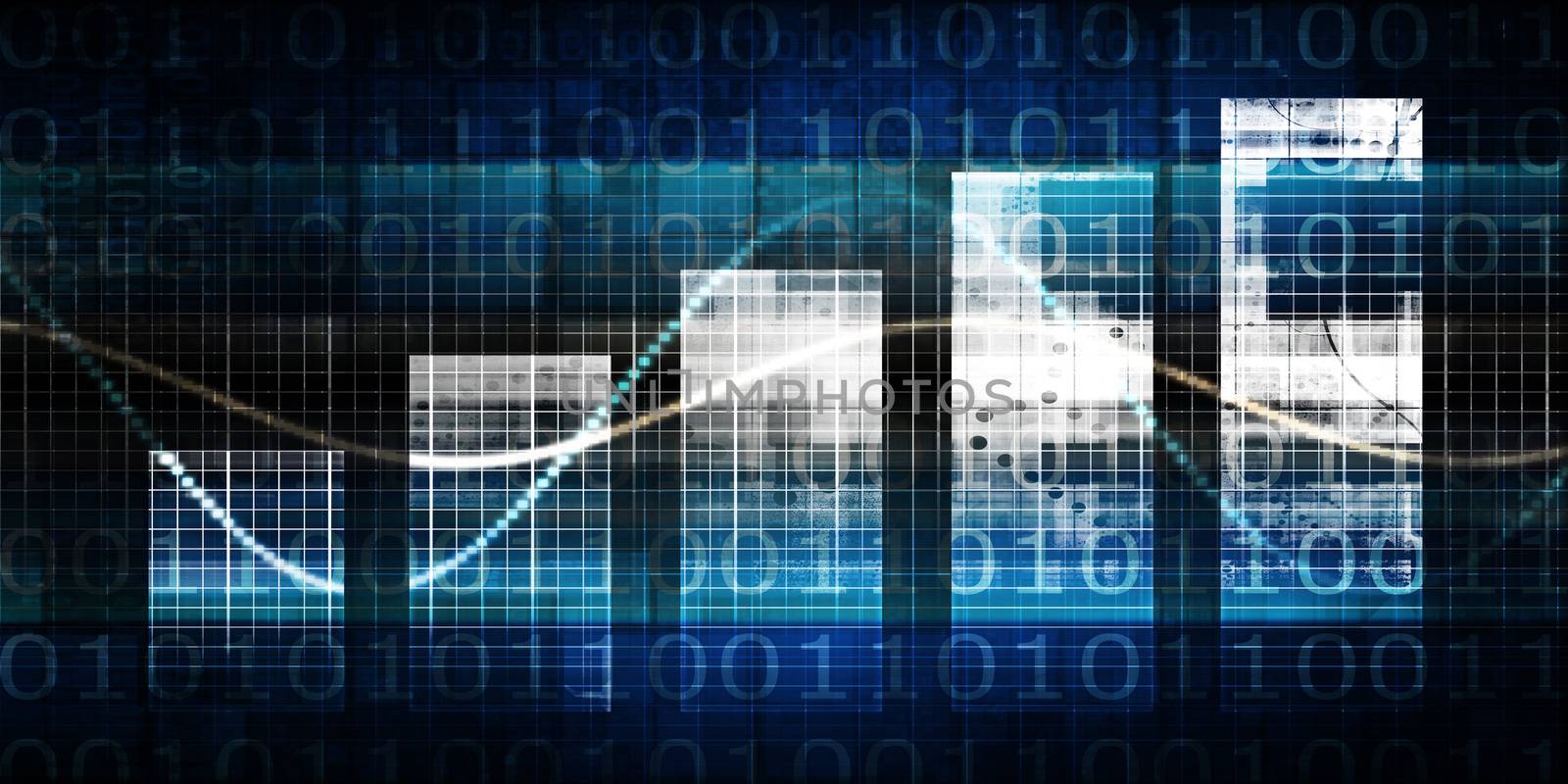 Digital Analytics Concept with Bar Chart Graph Art