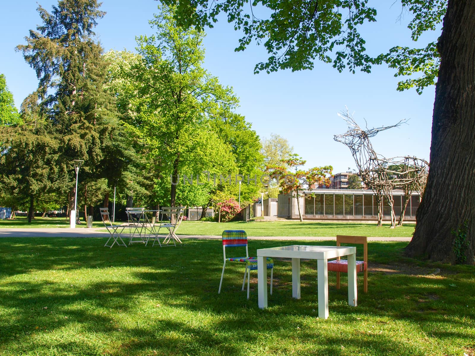 Lugano, Switzerland: view of the gulf from the botanical garden of the city