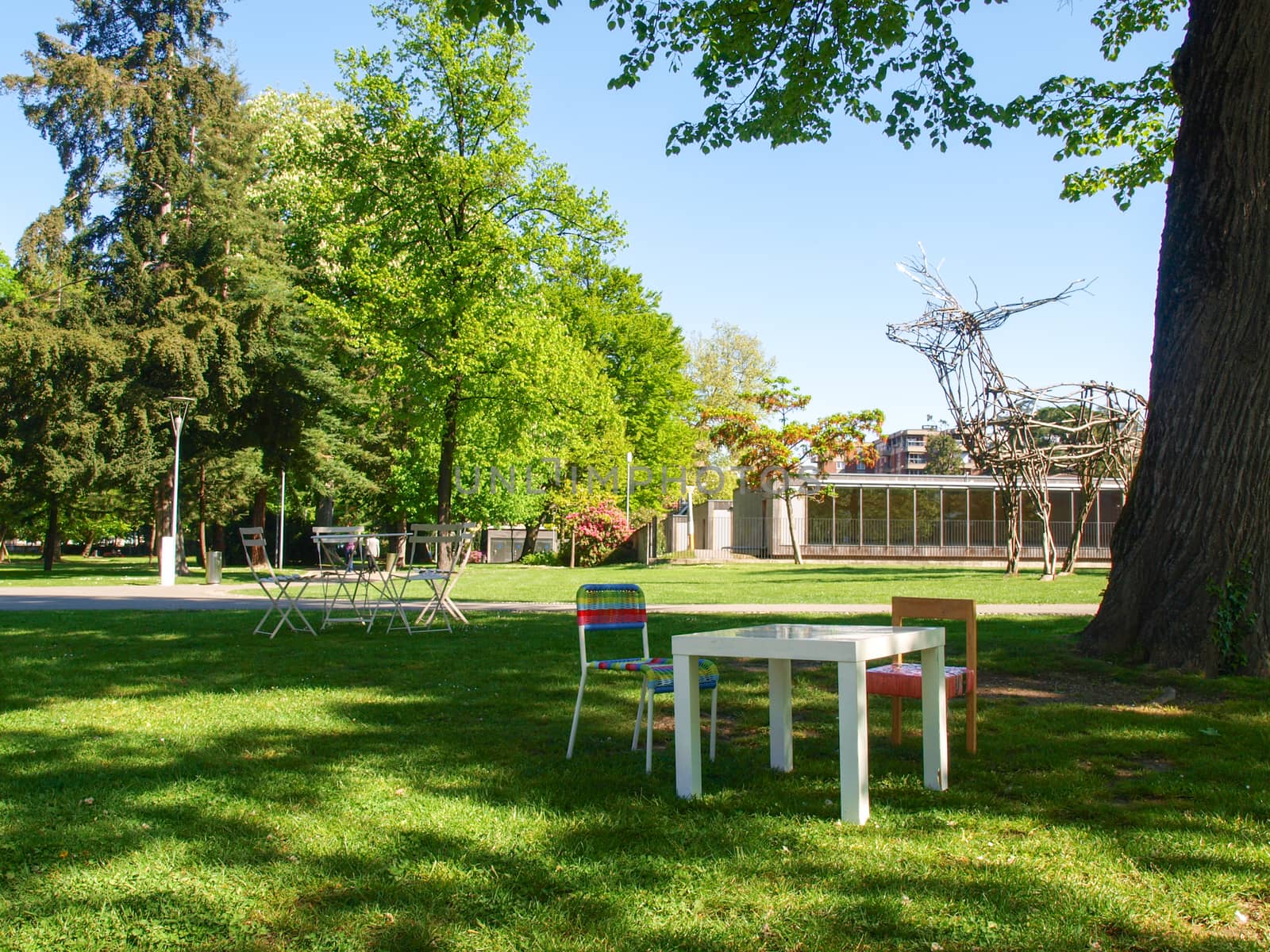 Lugano, Switzerland: view of the gulf from the botanical garden of the city