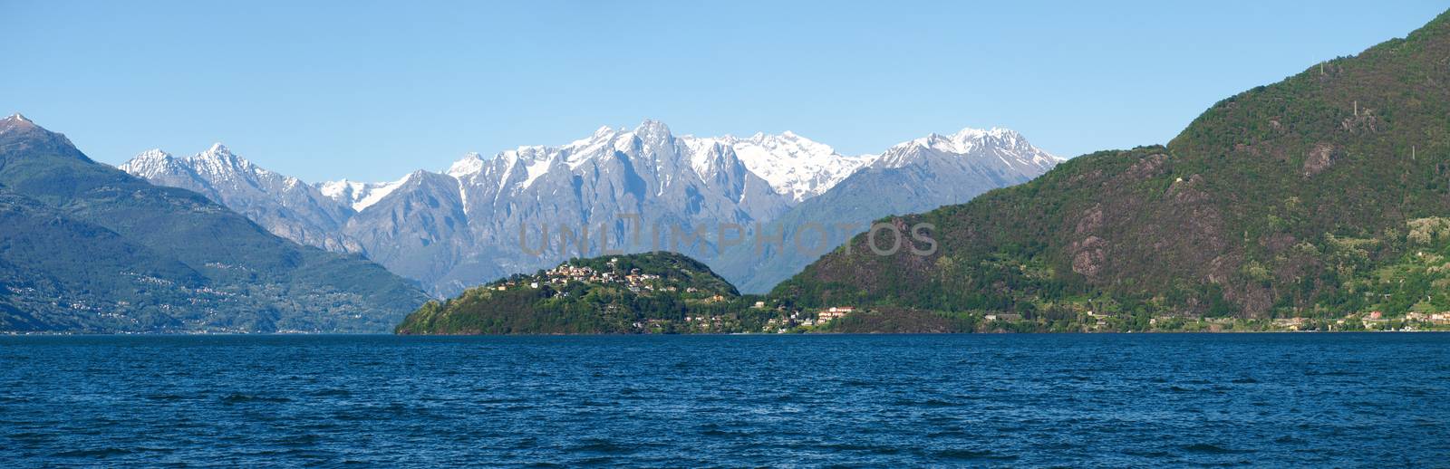 Panorama of the Lake of Como from the Beach by mauro_piccardi