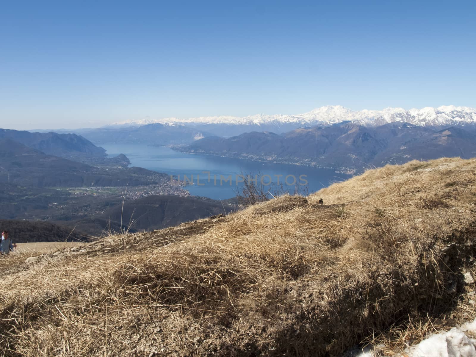 Montelema, Ticino - Switzerland: Panorama of Lake Maggiore and the Alps of the Monte Rosa