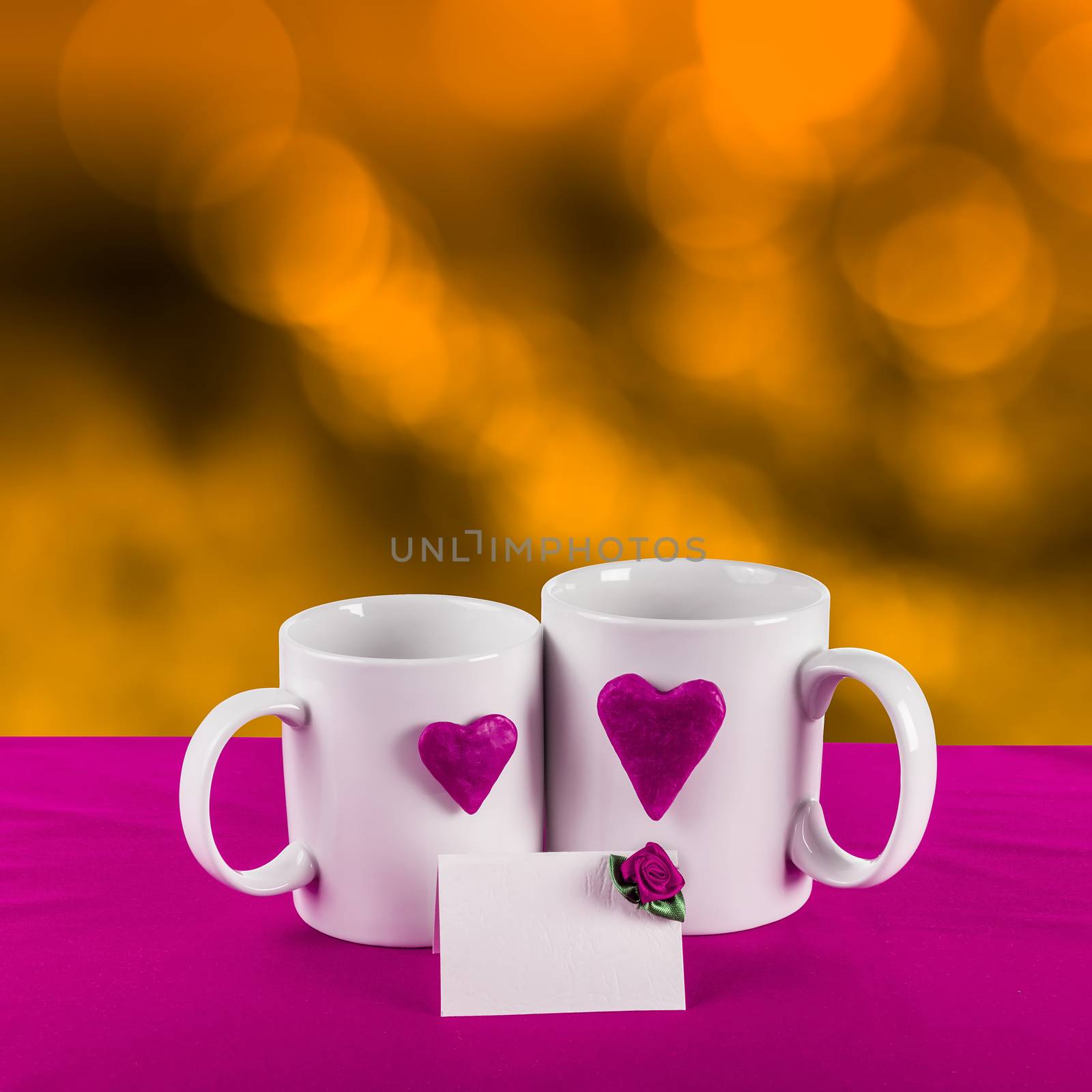 love card with heart on a tea cup by Pellinni