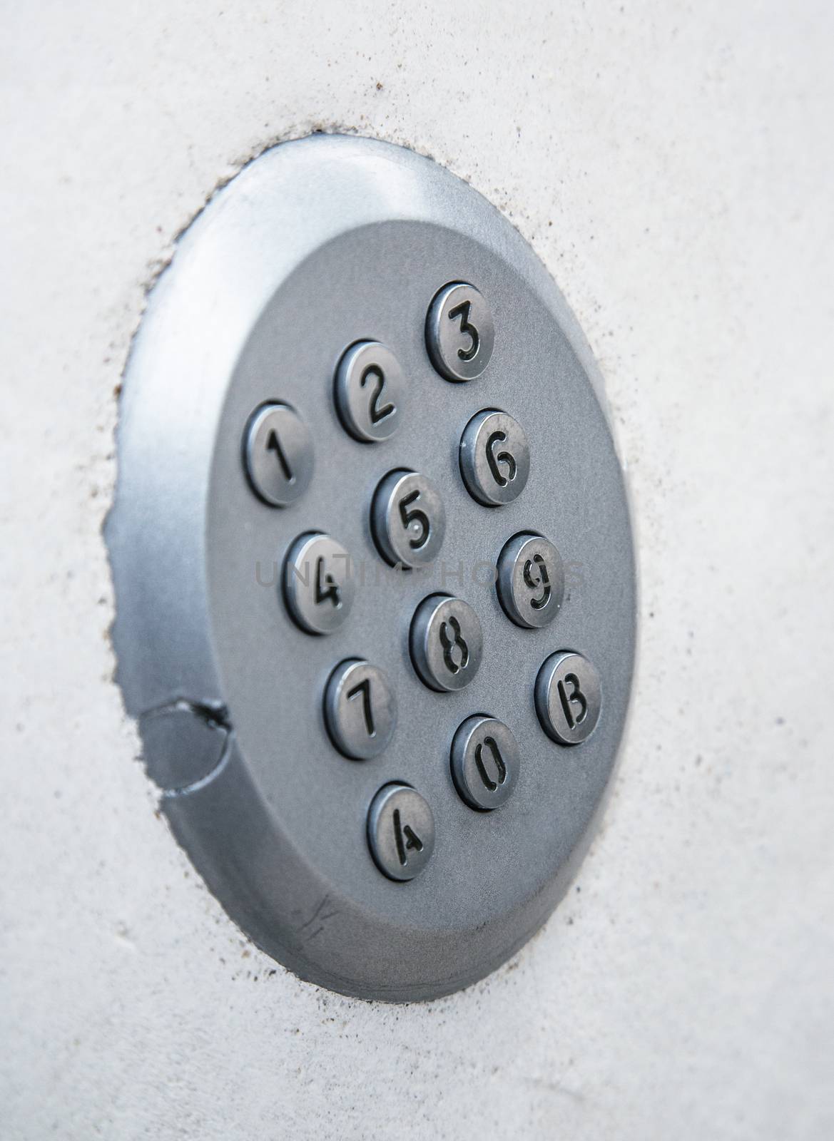 Security access with keypad on the wall