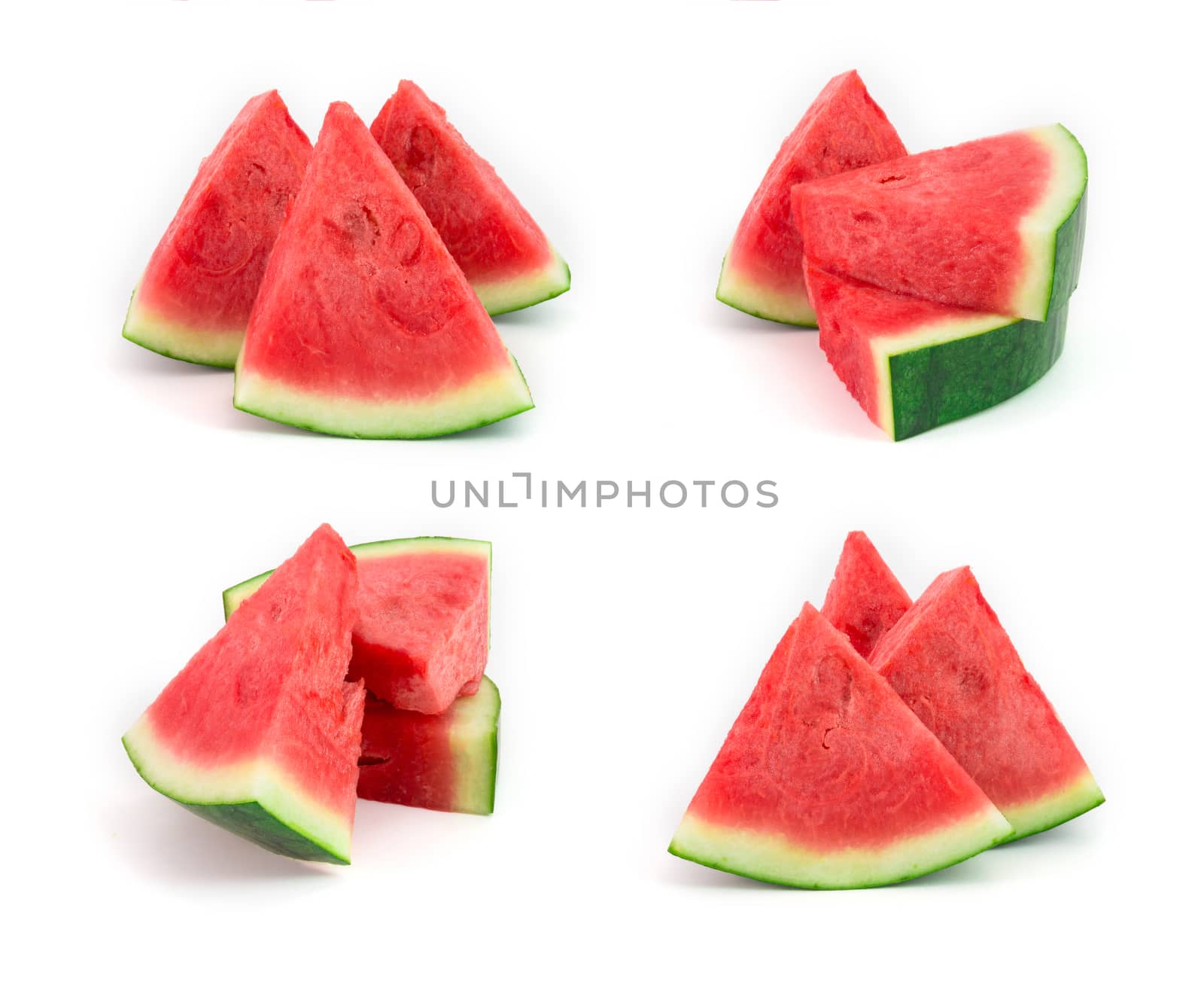 fresh seedless watermelon isolated on white  by chingraph