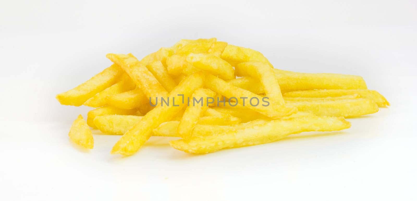popular fast food french fries isolated on white background
