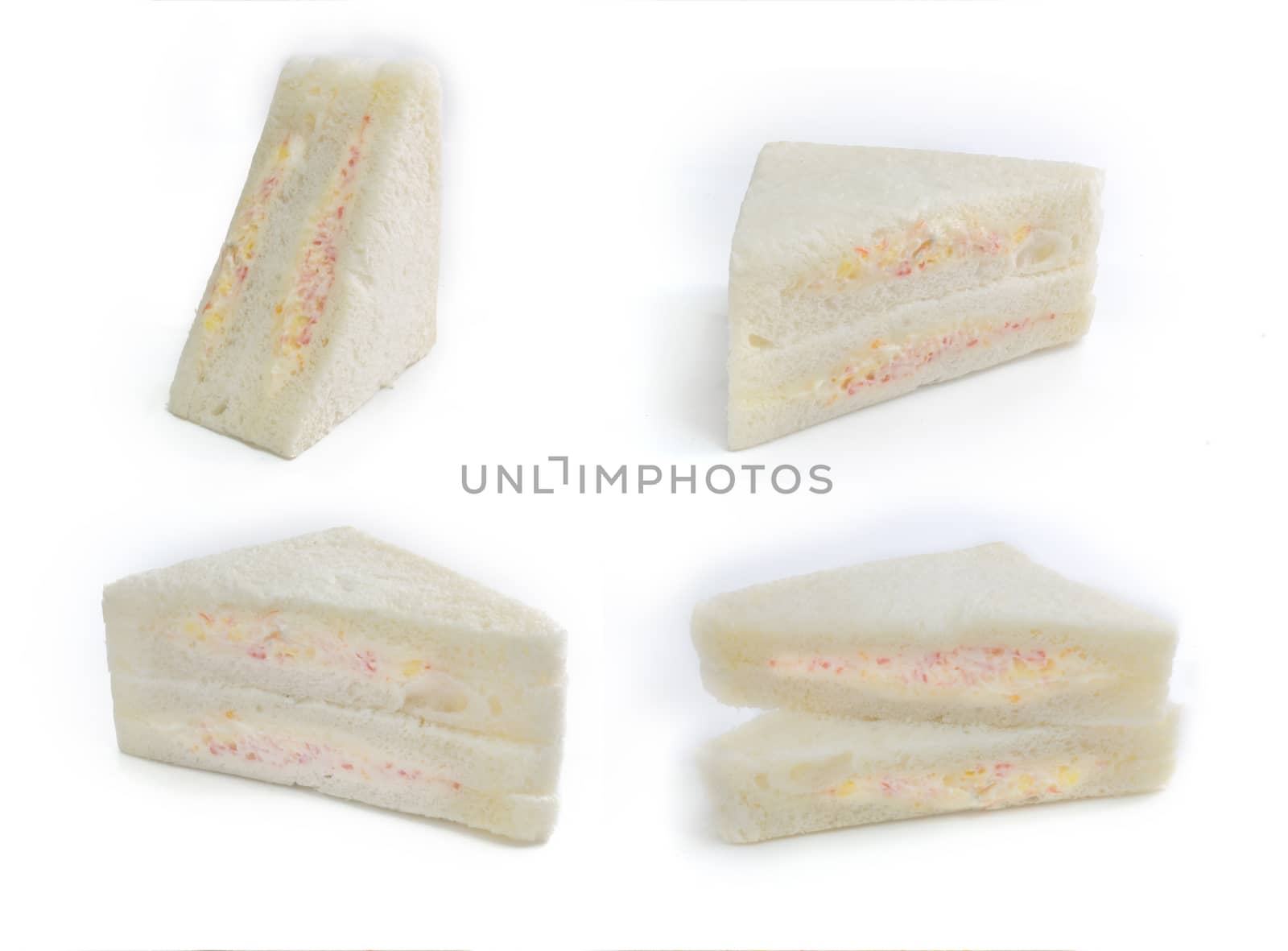 set of sandwich isolated on white kani sandwich crab stick by chingraph