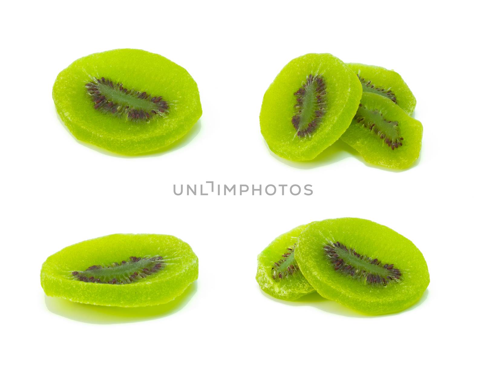 Dried Kiwi isolated on white, dried kiwi fruit