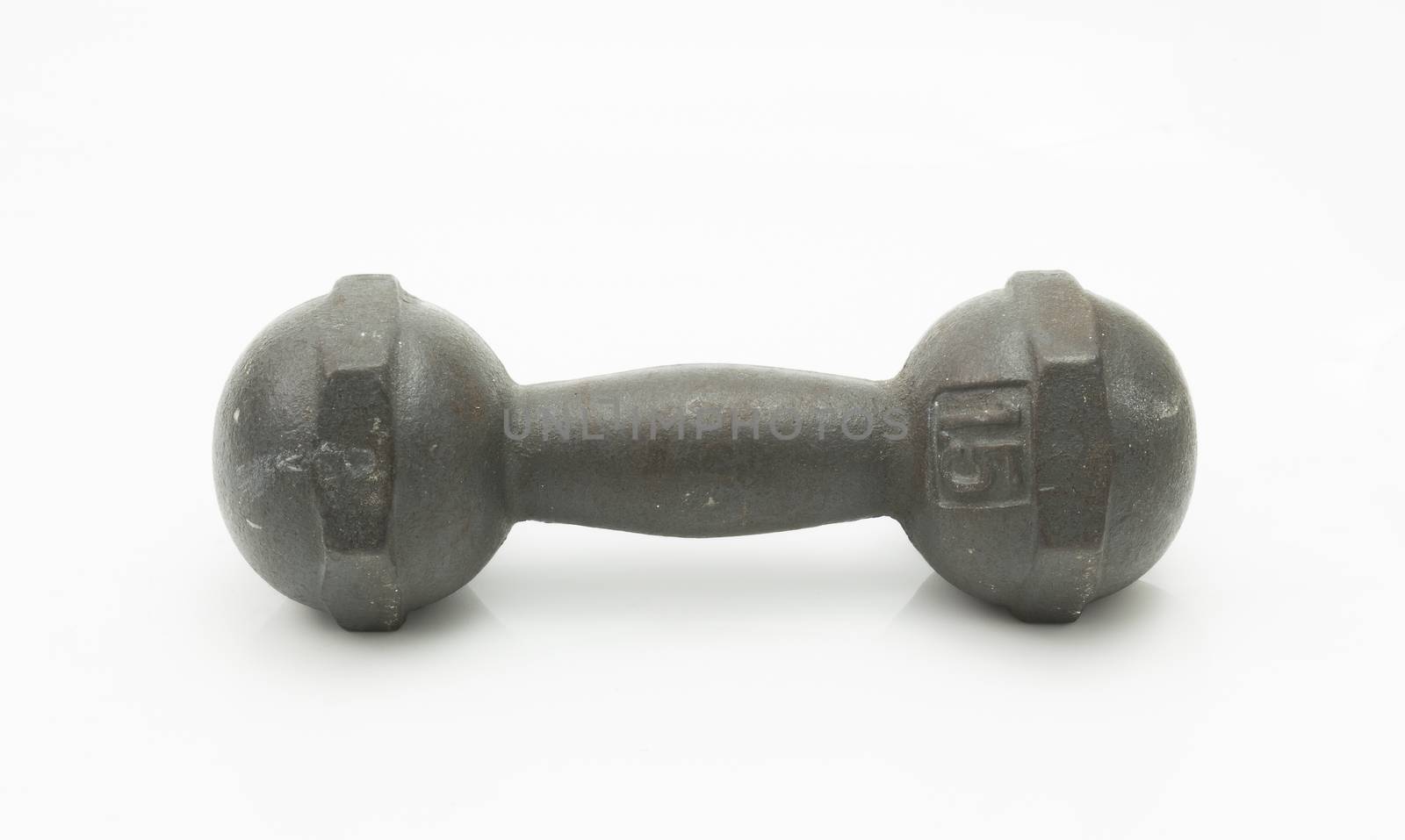 Iron dumbbell isolated on white, 1.5 Kg dumbbell by chingraph