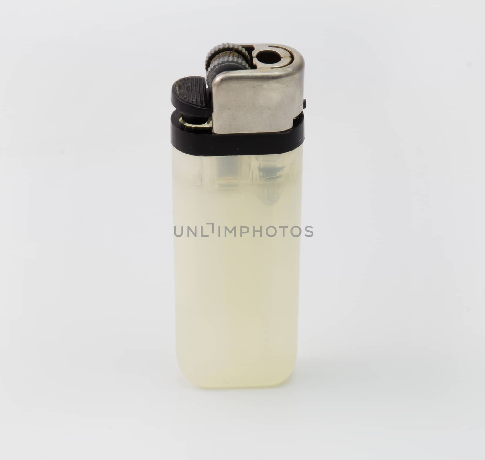 white lighter isolated on white, cheap lighter by chingraph