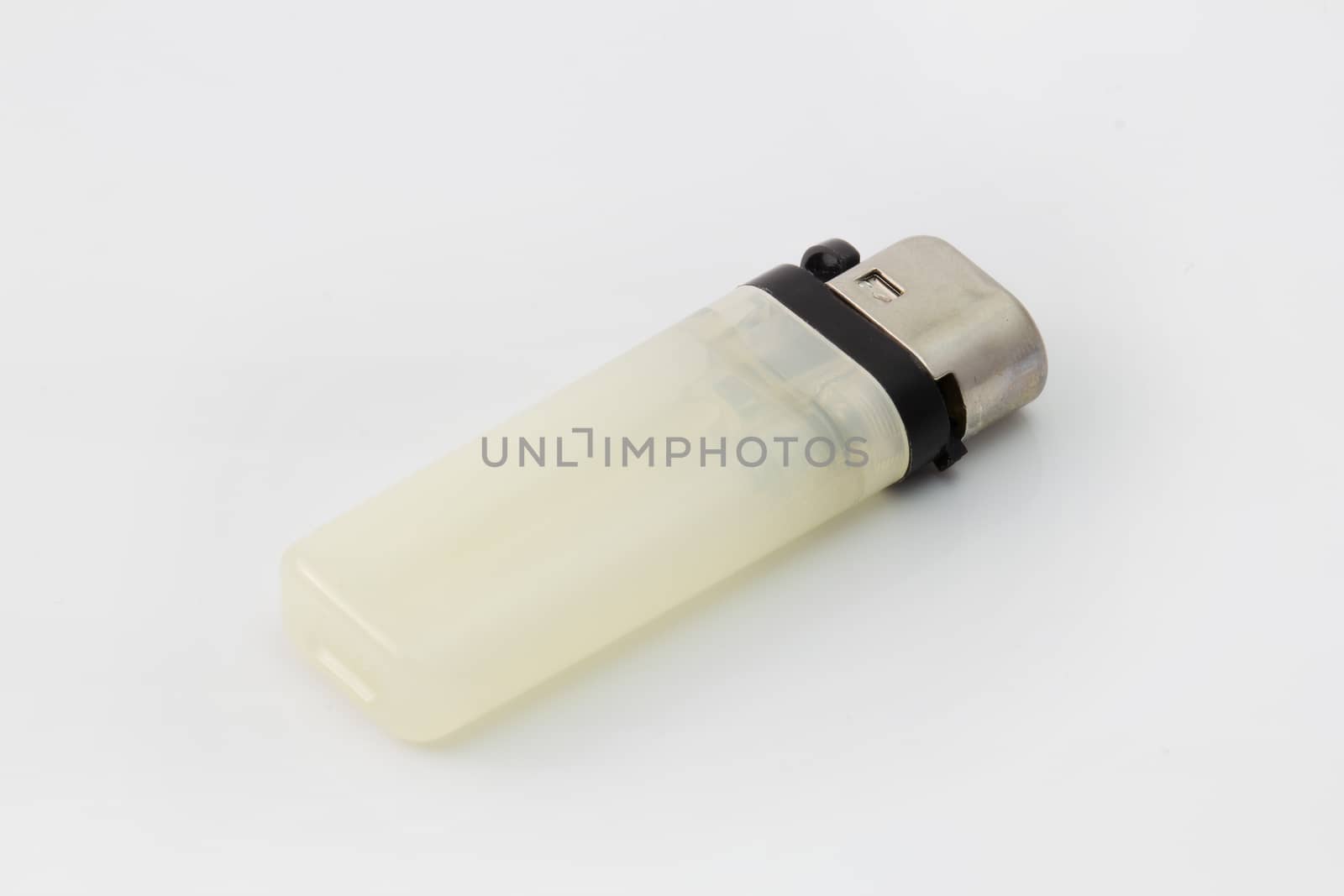 white lighter isolated on white, cheap lighter by chingraph