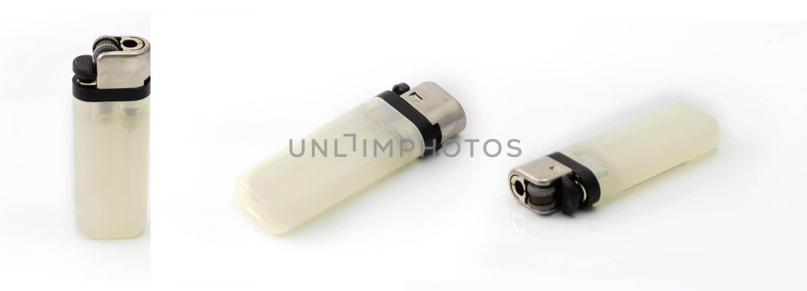 white lighter isolated on white, cheap lighter by chingraph