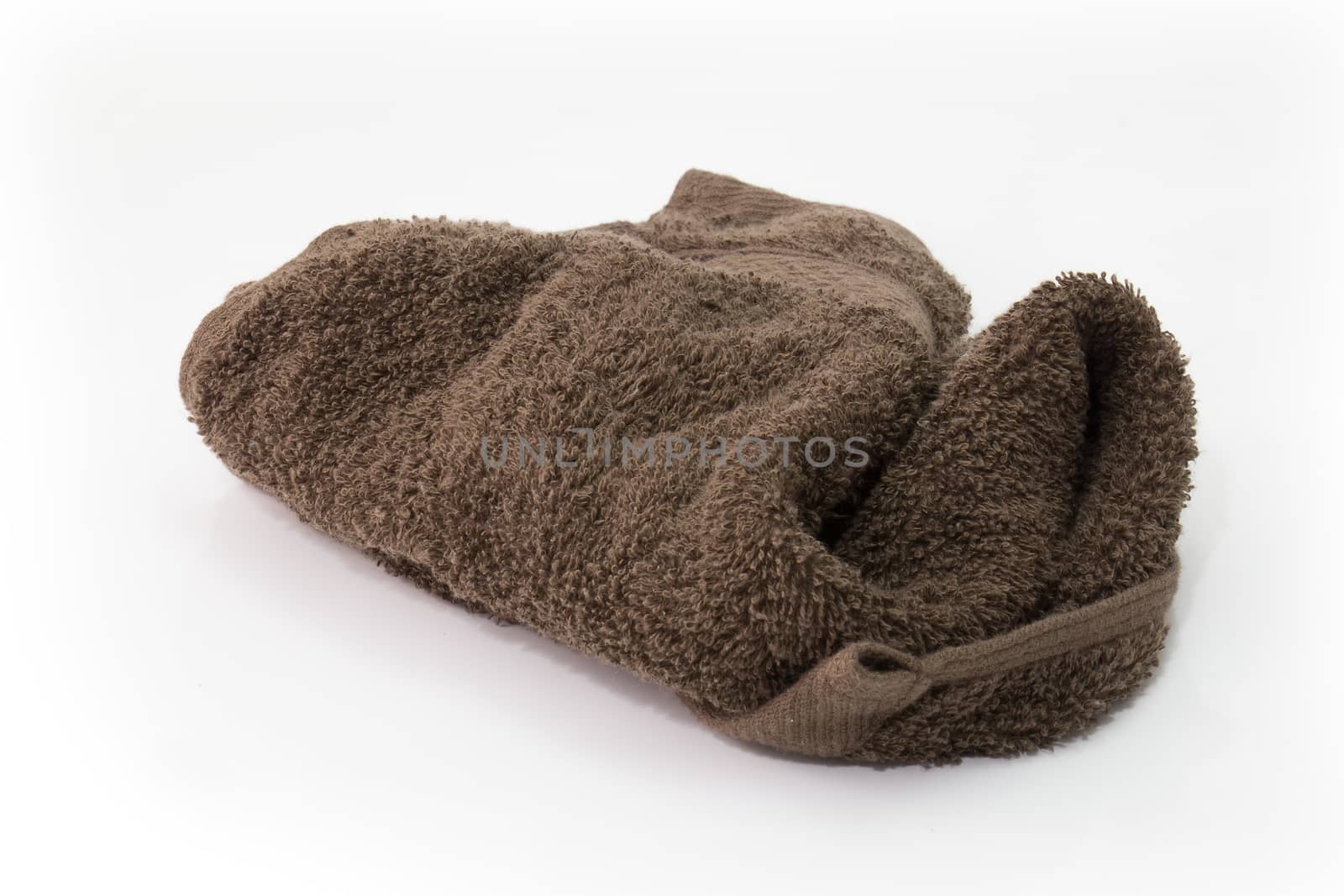 brown towel, bath towel isolated on white by chingraph